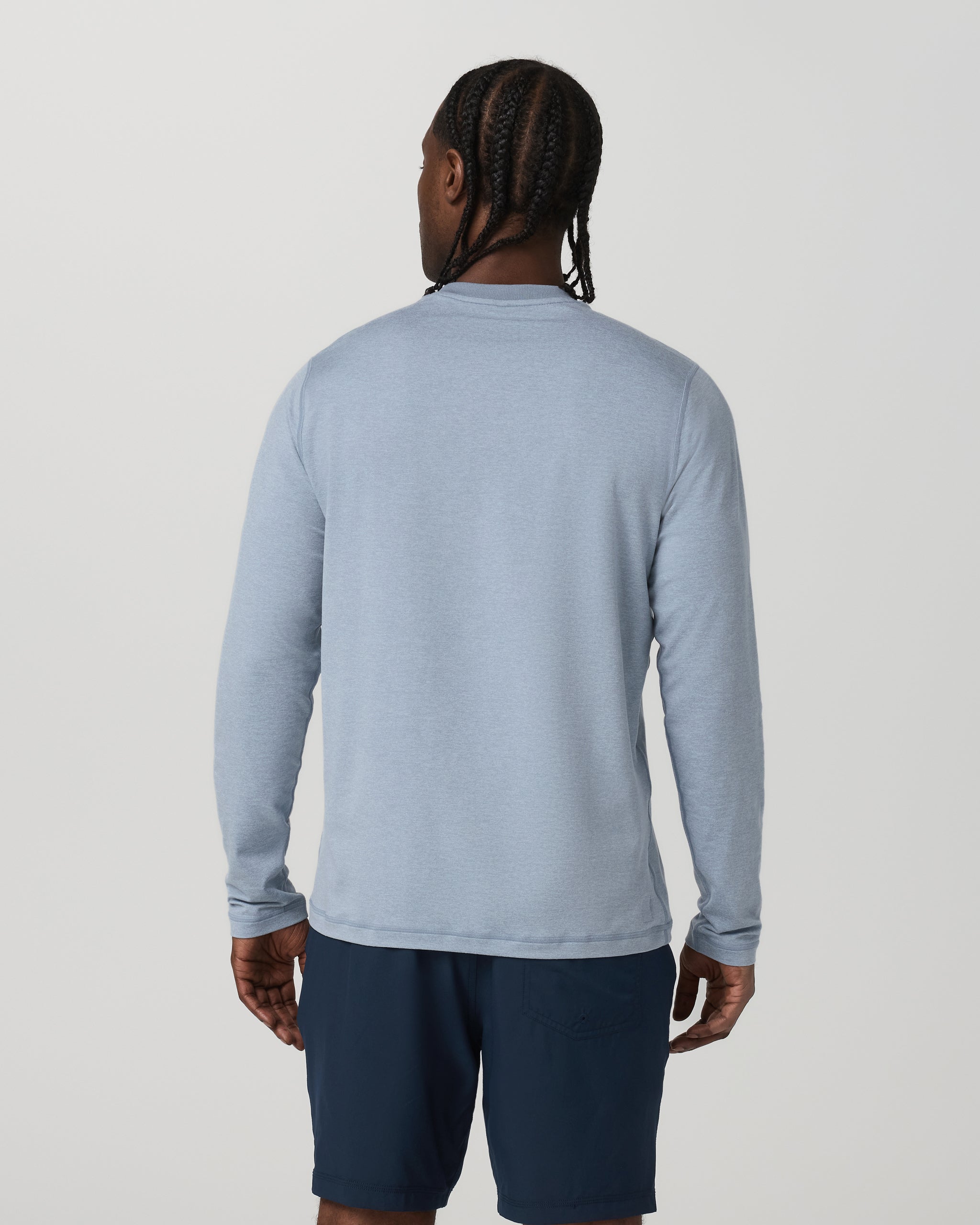 Long Sleeve Ponto Performance Tee | Blue Dusk Heather - Image 3