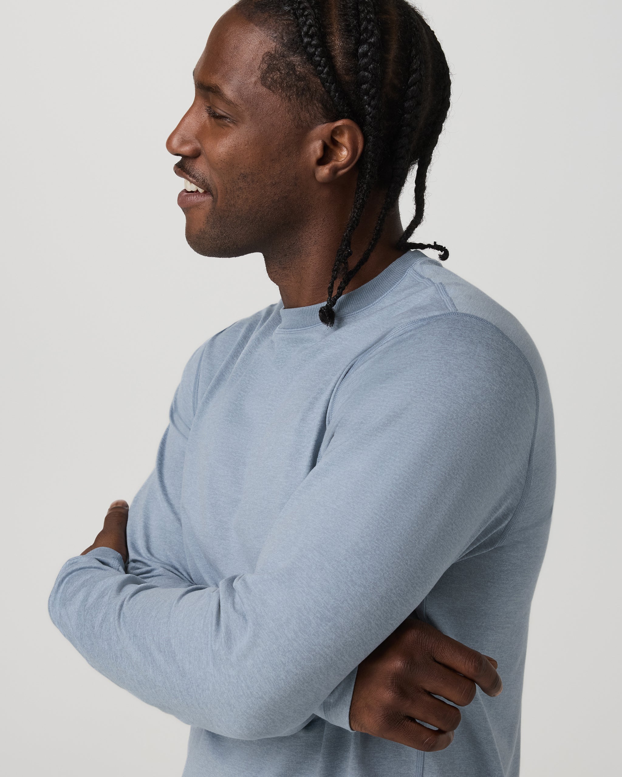 Long Sleeve Ponto Performance Tee | Blue Dusk Heather - Image 2