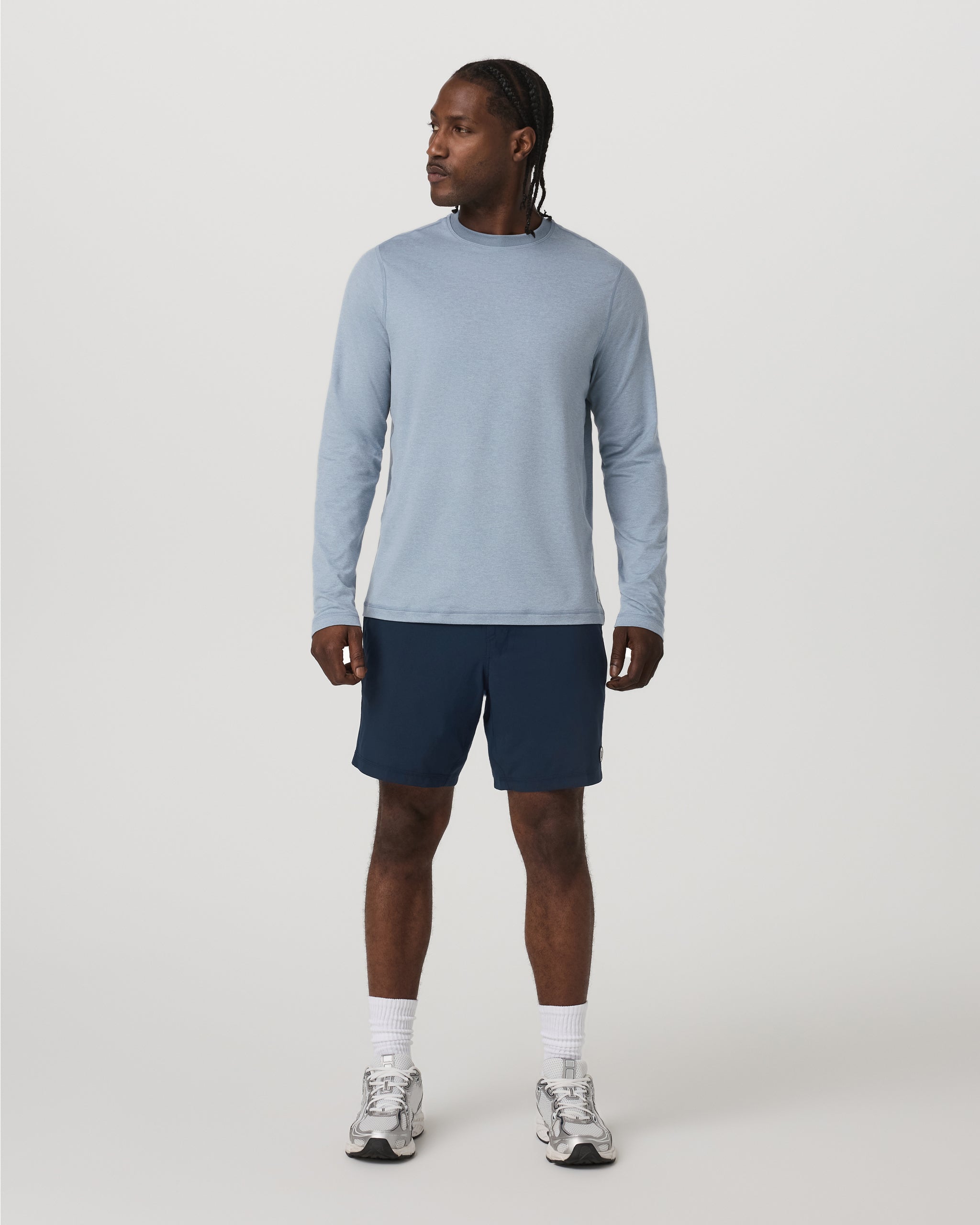 Long Sleeve Ponto Performance Tee | Blue Dusk Heather - Image 5