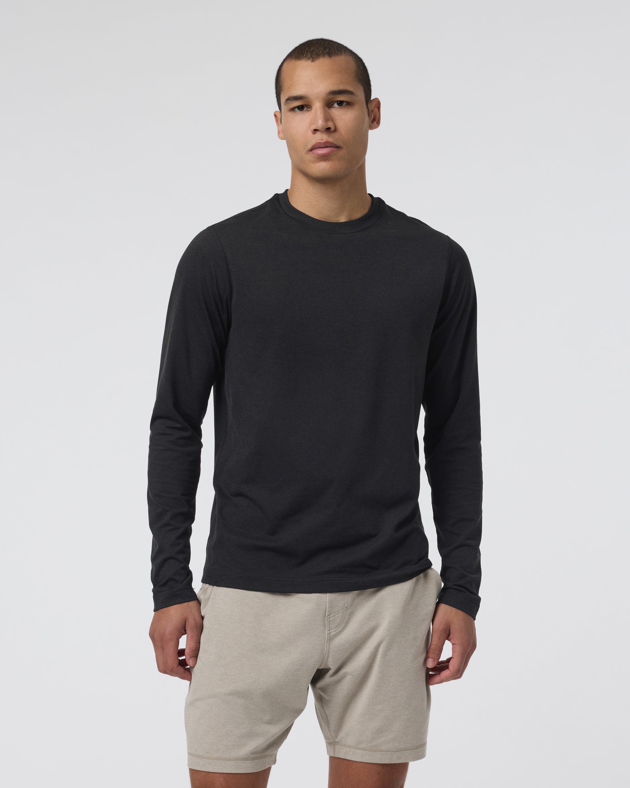 Long Sleeve Ponto Performance Tee | Black Heather - Image 5