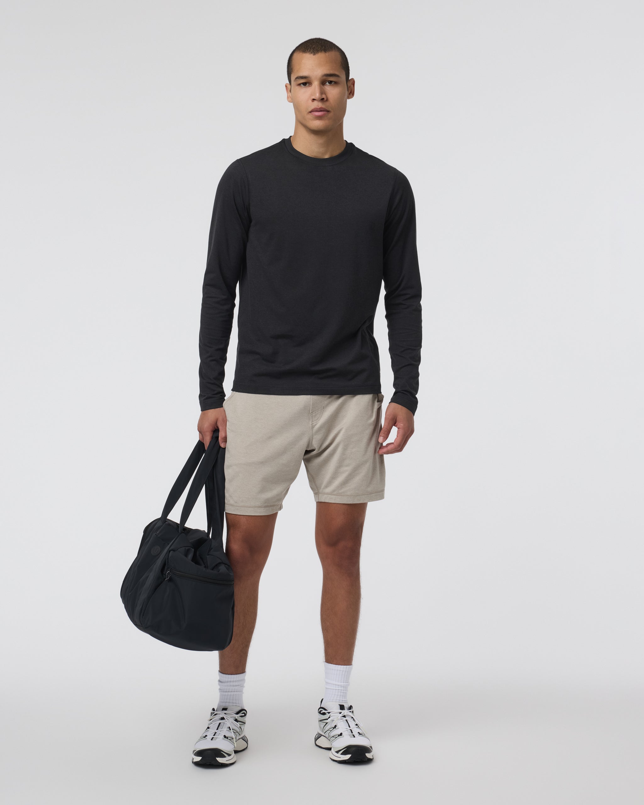 Long Sleeve Ponto Performance Tee | Black Heather - Image 4