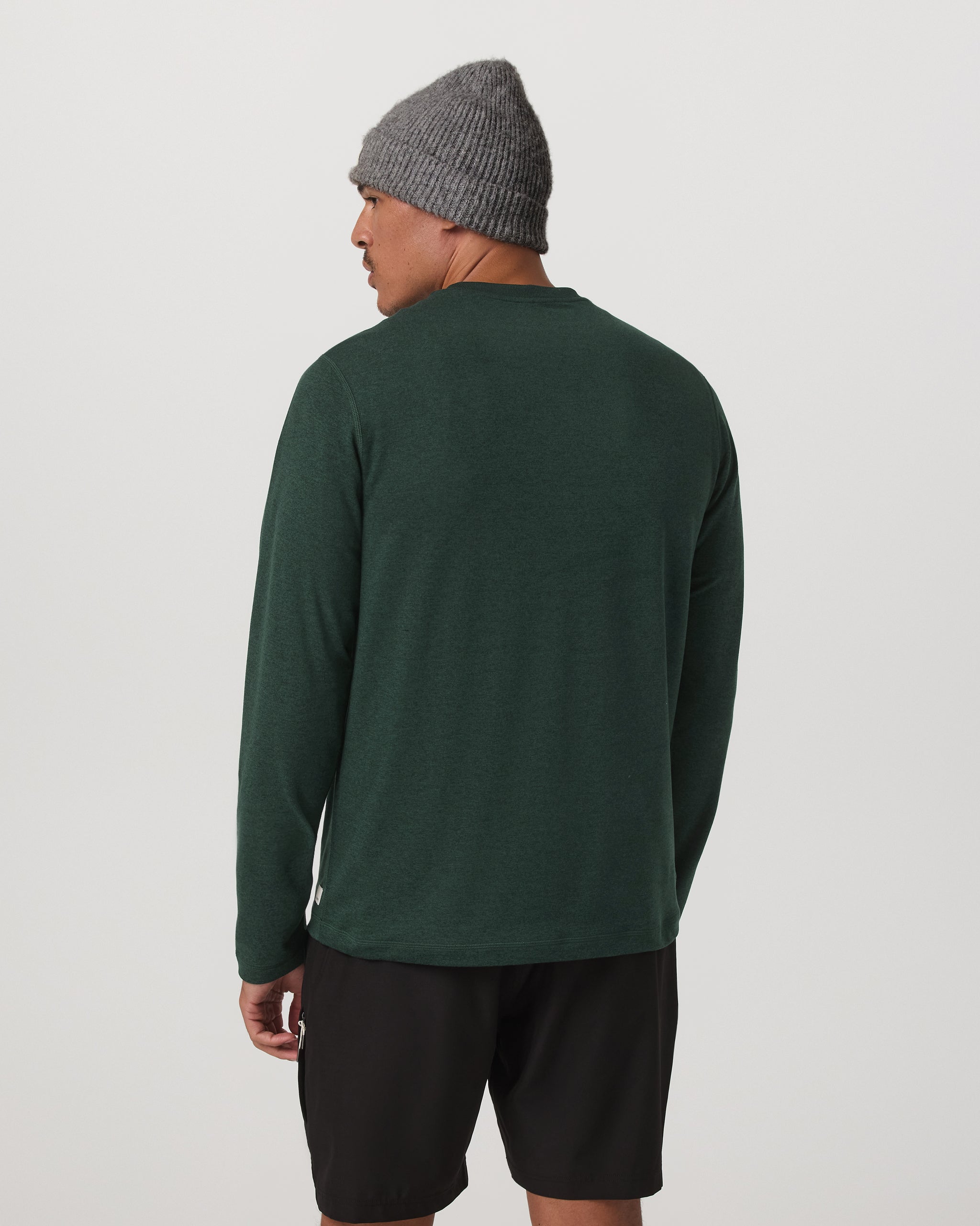 Long Sleeve Ponto Performance Tee | Evergreen Heather - Image 3