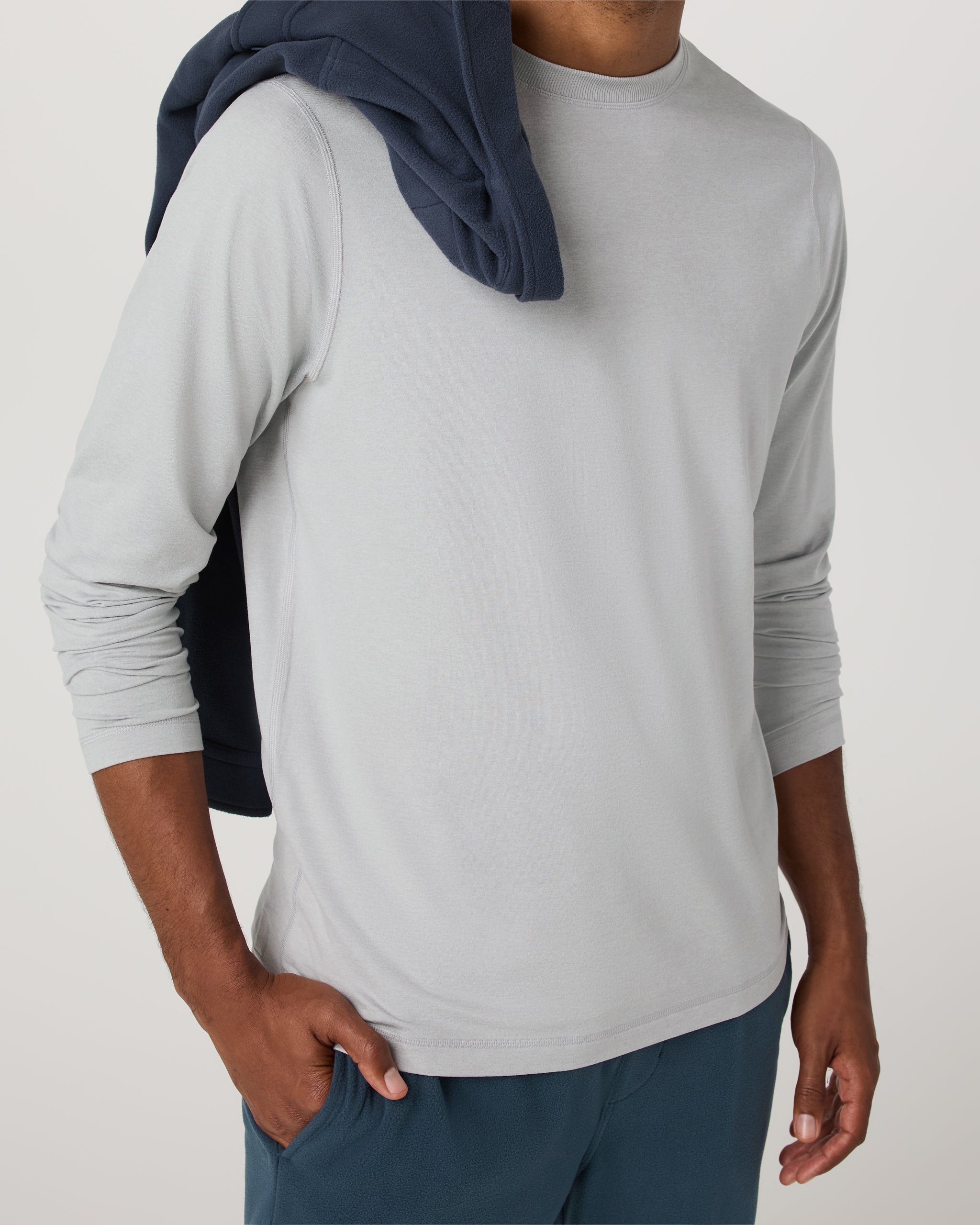 Long Sleeve Ponto Performance Tee | Frost Grey Heather - Image 5