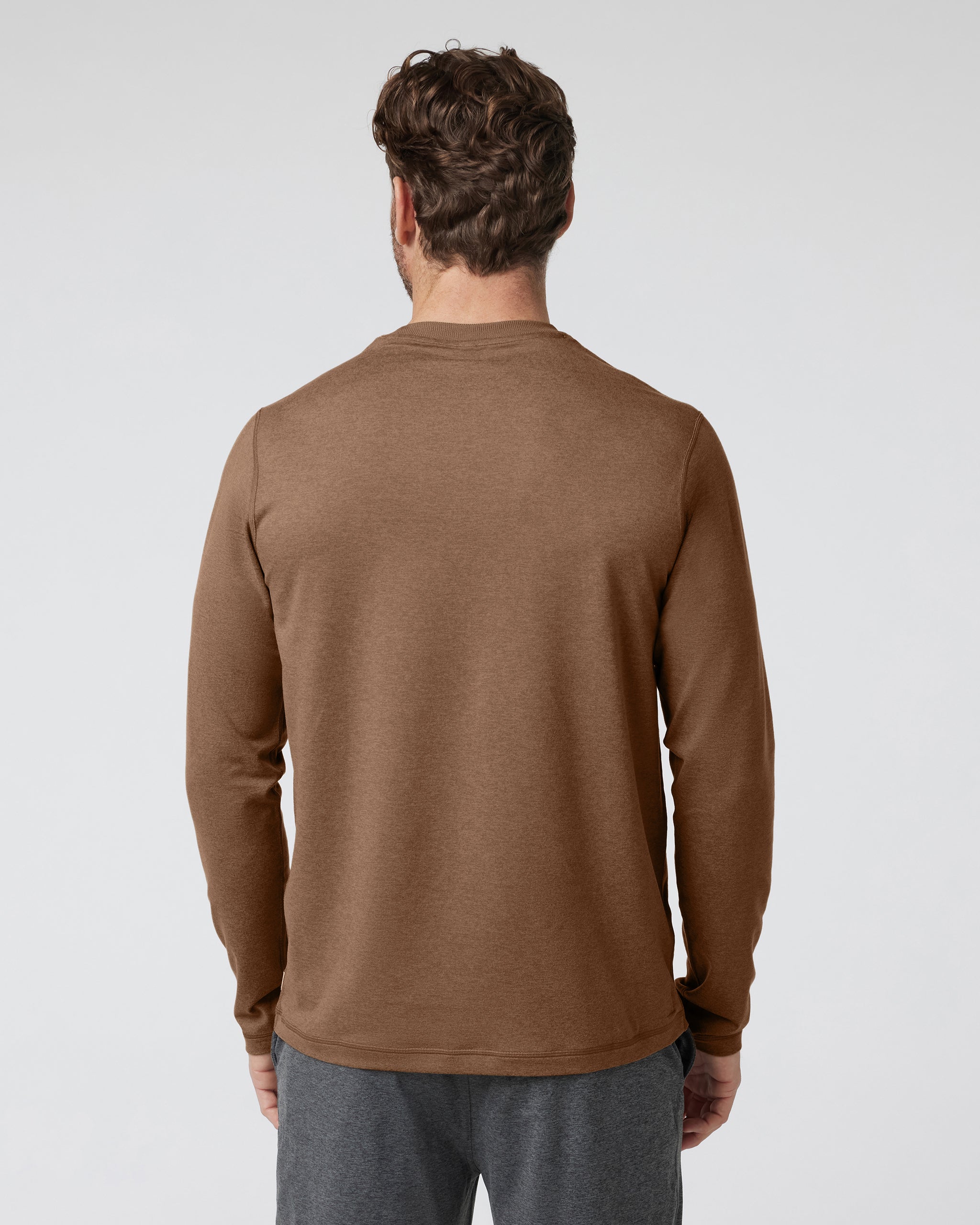 Long Sleeve Ponto Performance Tee | Pecan Heather - Image 2