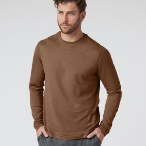 Long Sleeve Ponto Performance Tee | Pecan Heather