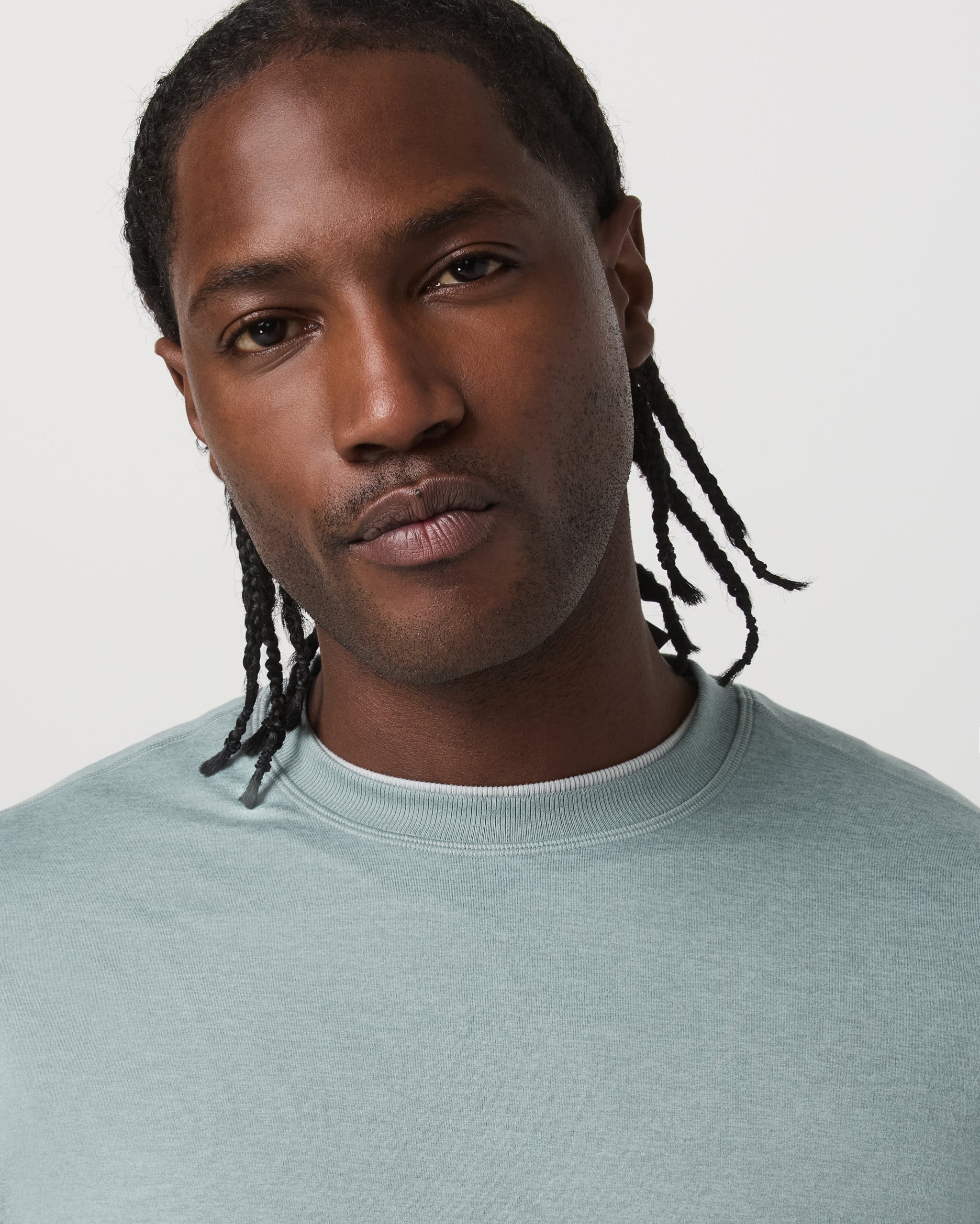 Long Sleeve Ponto Performance Tee | Misty Blue Heather - Image 2