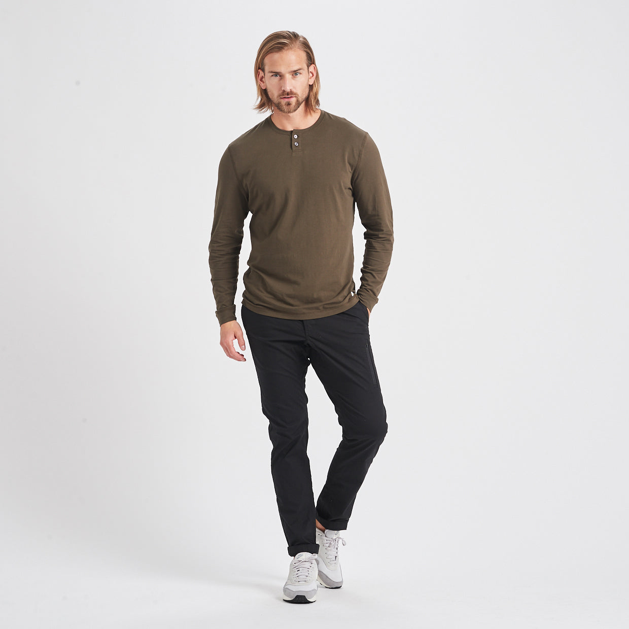 Long-Sleeve Ever Henley | Evergreen - Image 3