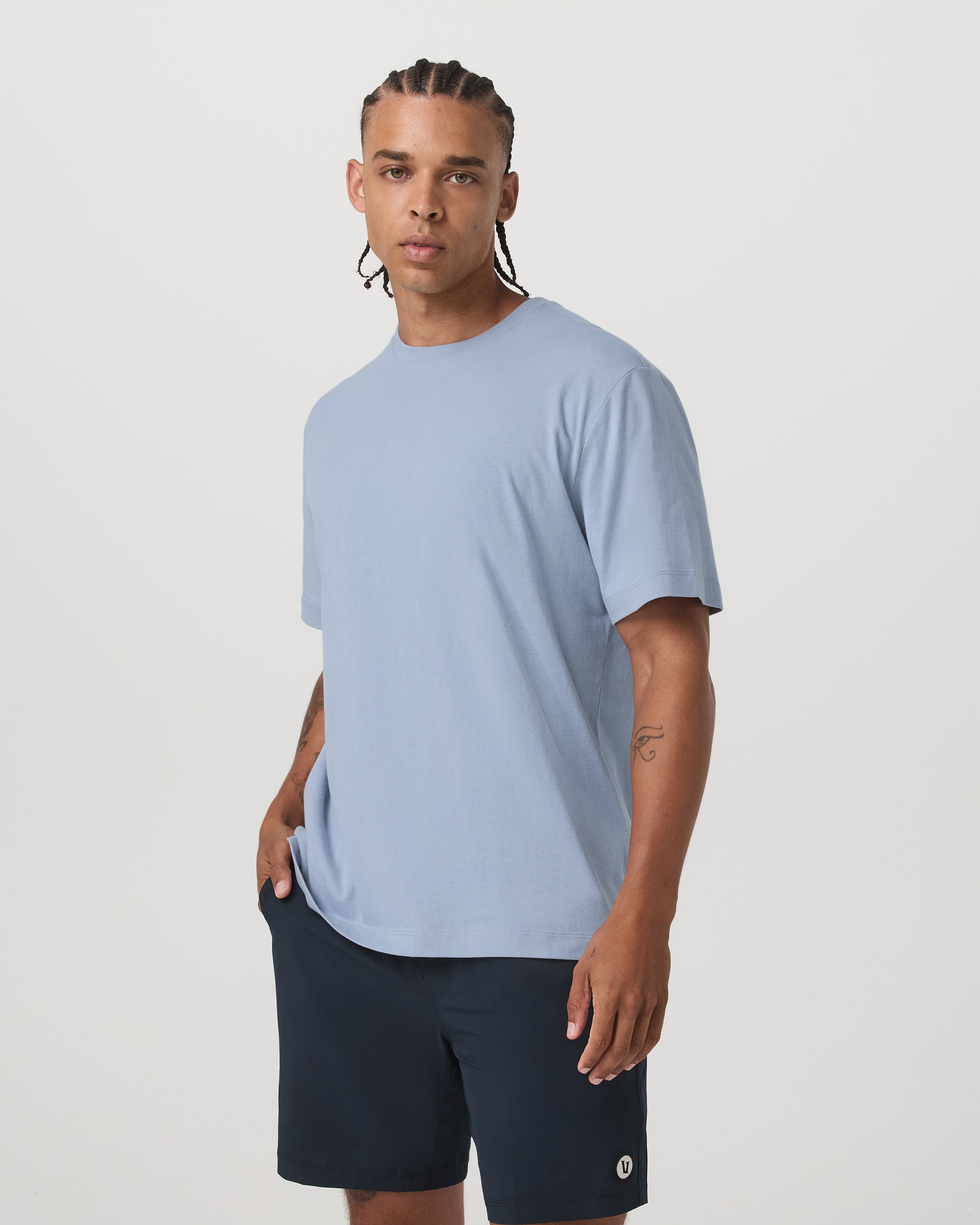 Short Sleeve Vuori Heavyweight Cotton Tee - Relaxed Fit | Blue Dusk