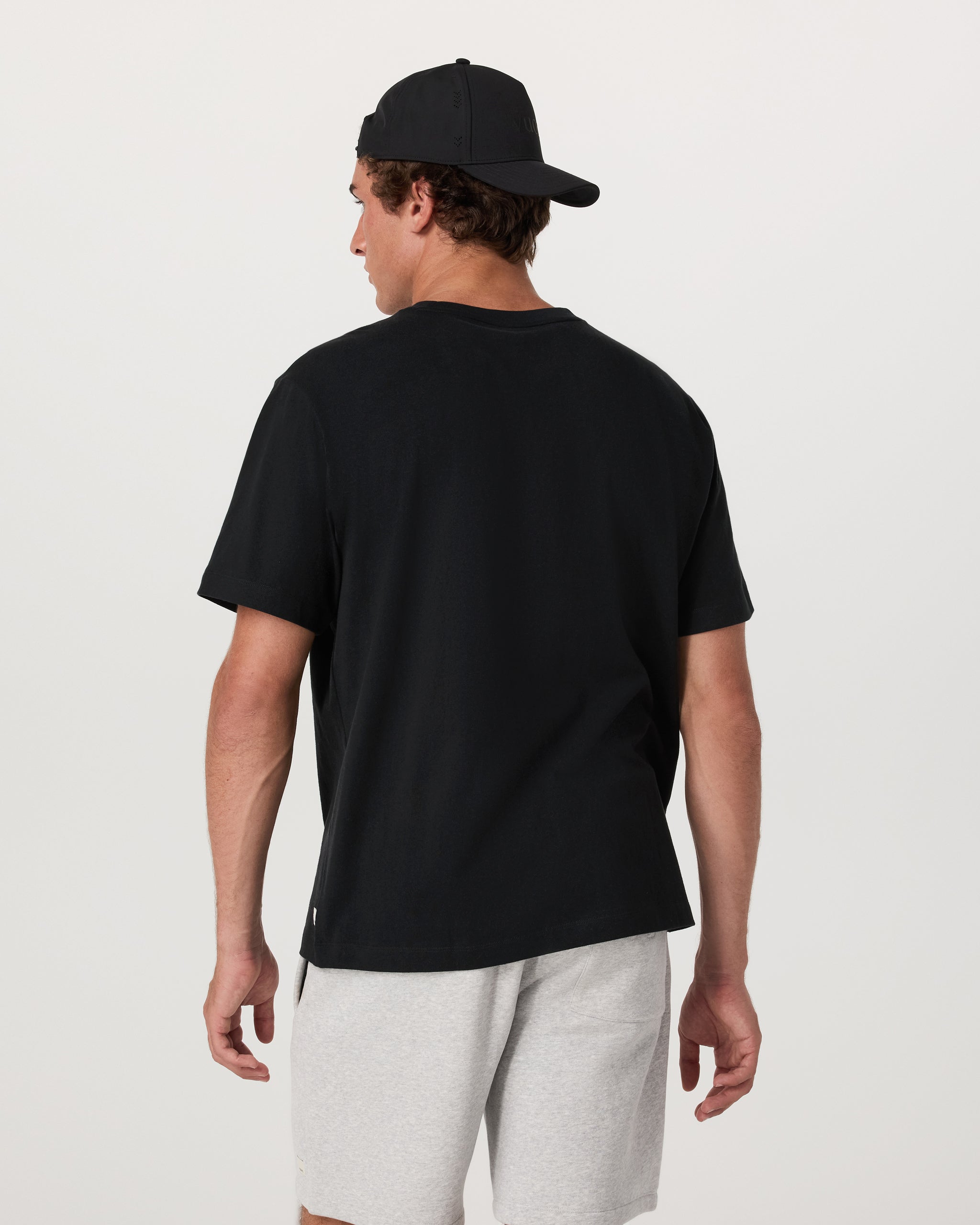 Short Sleeve Vuori Heavyweight Cotton Tee - Relaxed Fit | Black - Image 3