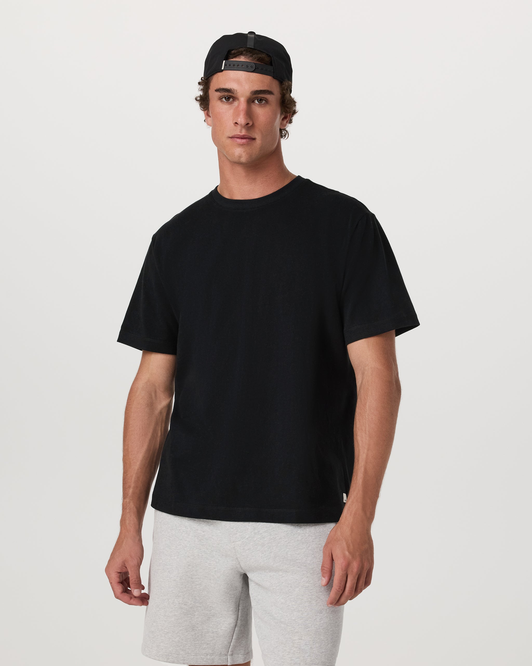 Short Sleeve Vuori Heavyweight Cotton Tee - Relaxed Fit | Black