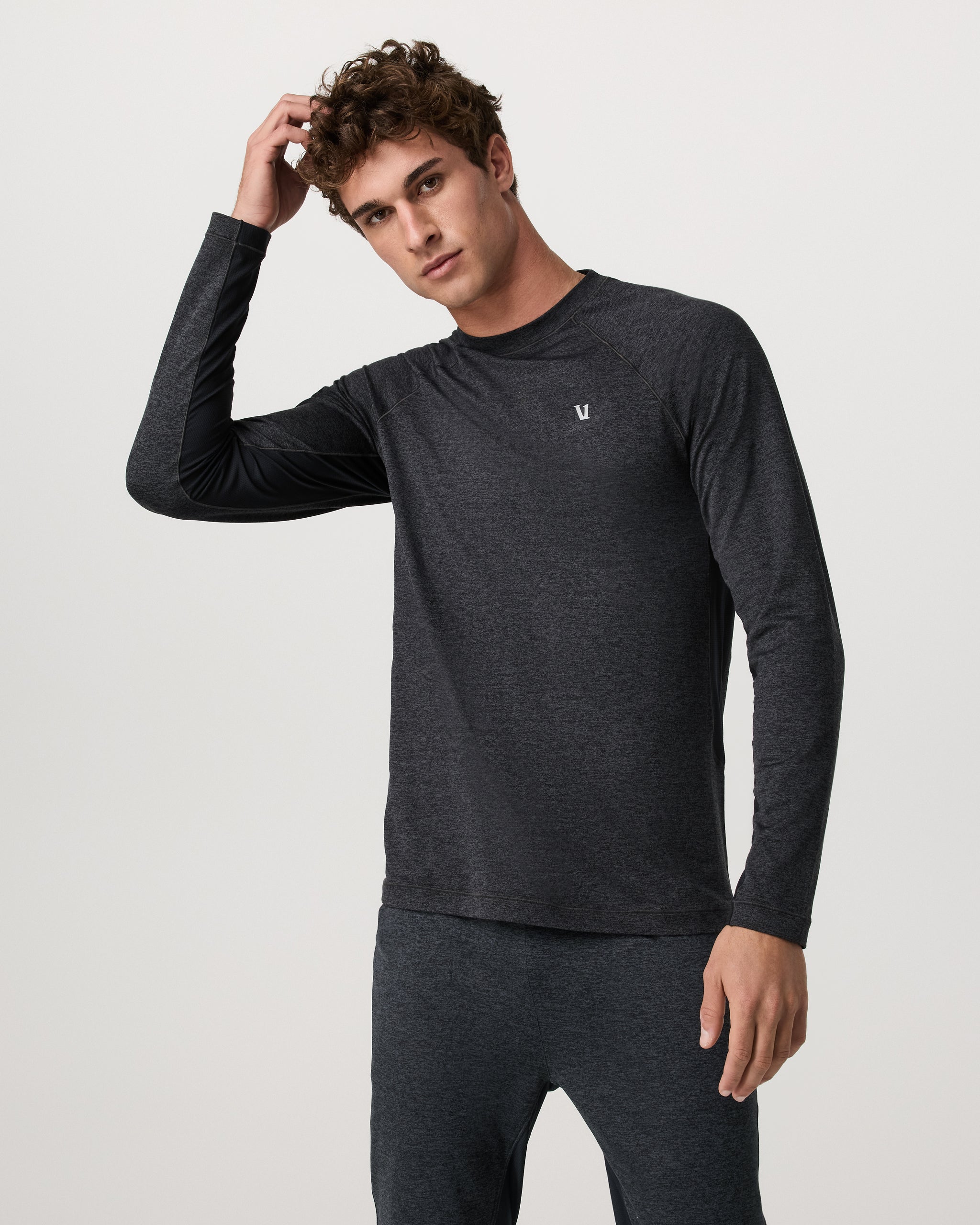 Long Sleeve Ponto Hybrid Baselayer | Charcoal Heather - Image 5