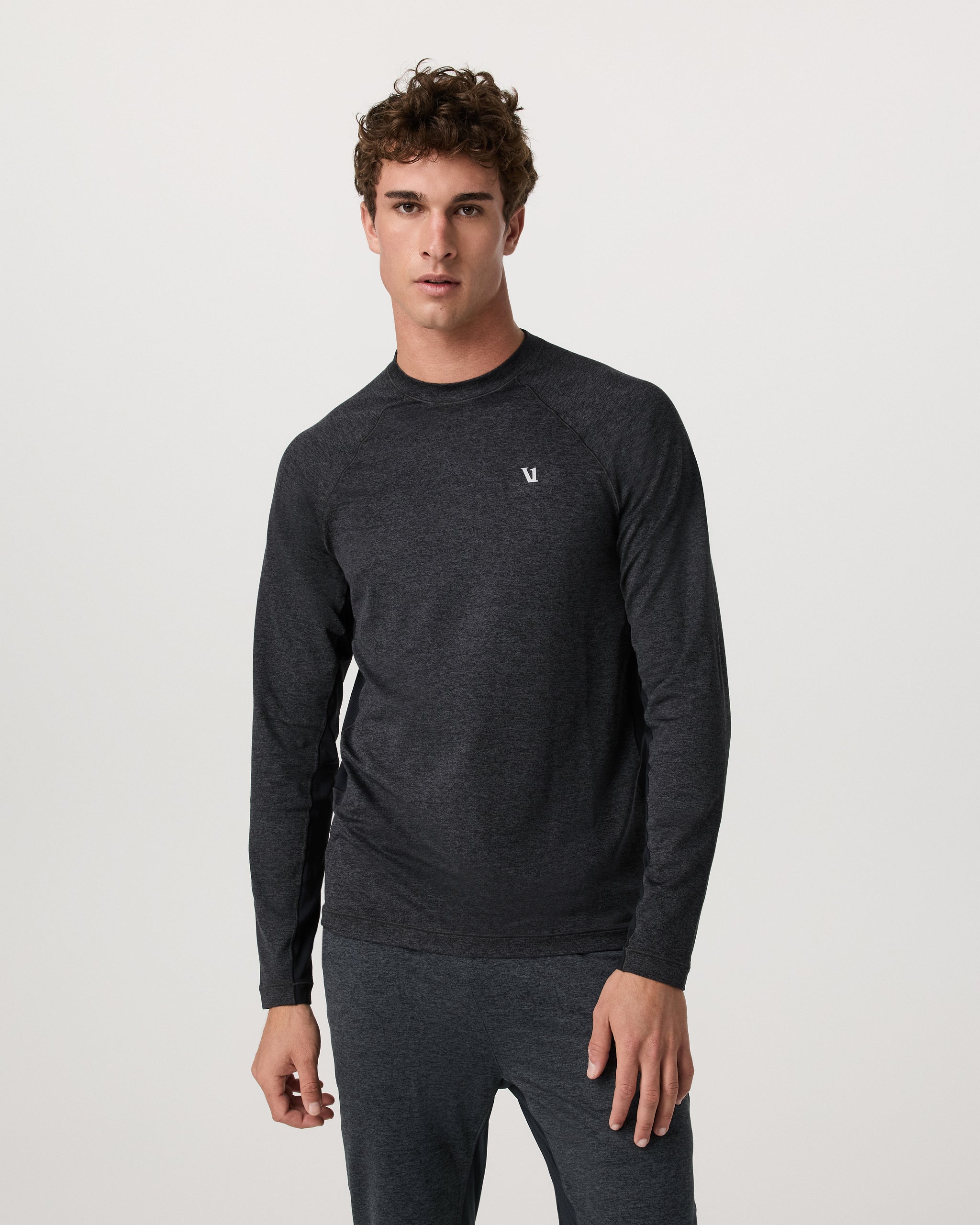 Long Sleeve Ponto Hybrid Baselayer | Charcoal Heather - Image 2