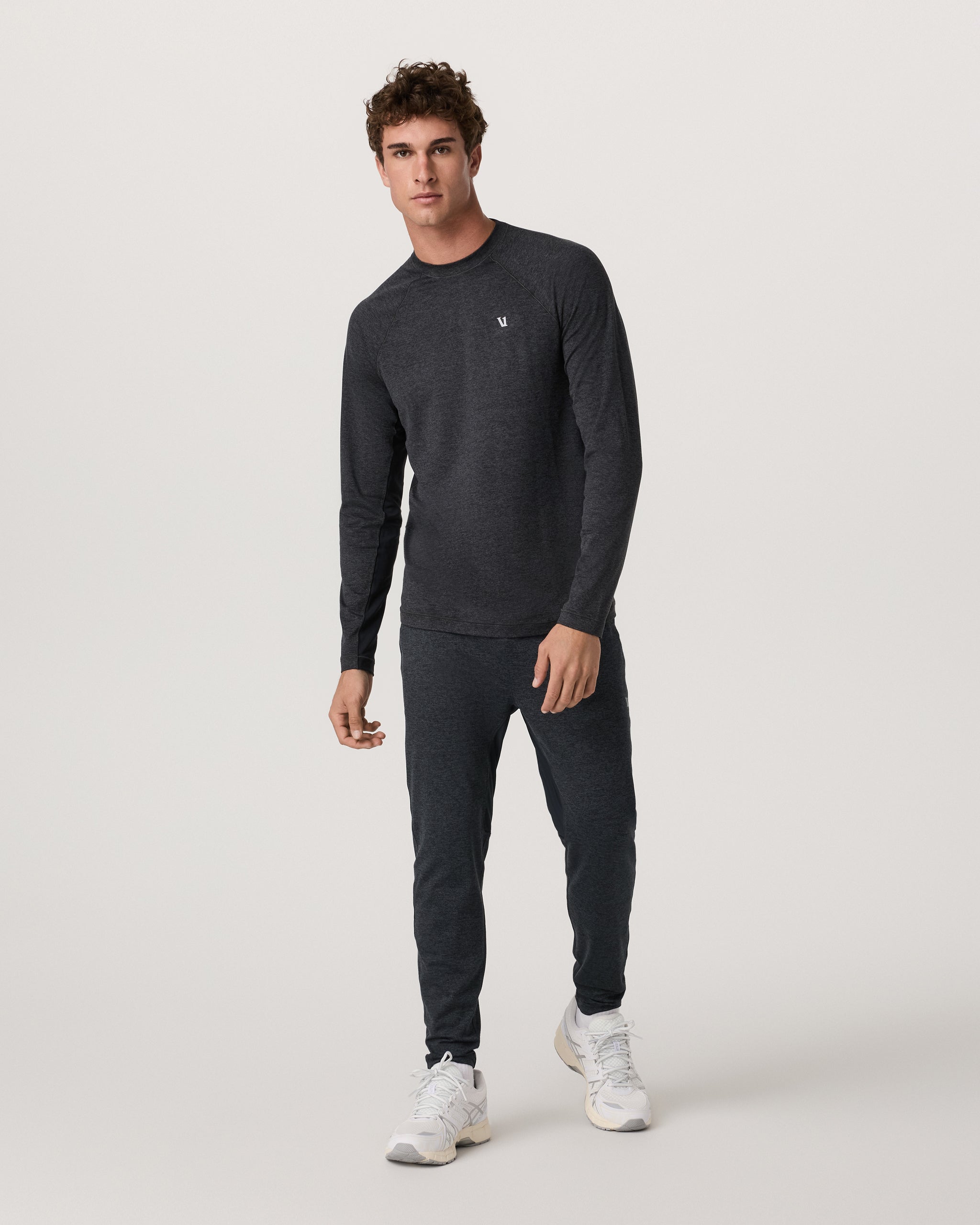 Long Sleeve Ponto Hybrid Baselayer | Charcoal Heather - Image 3