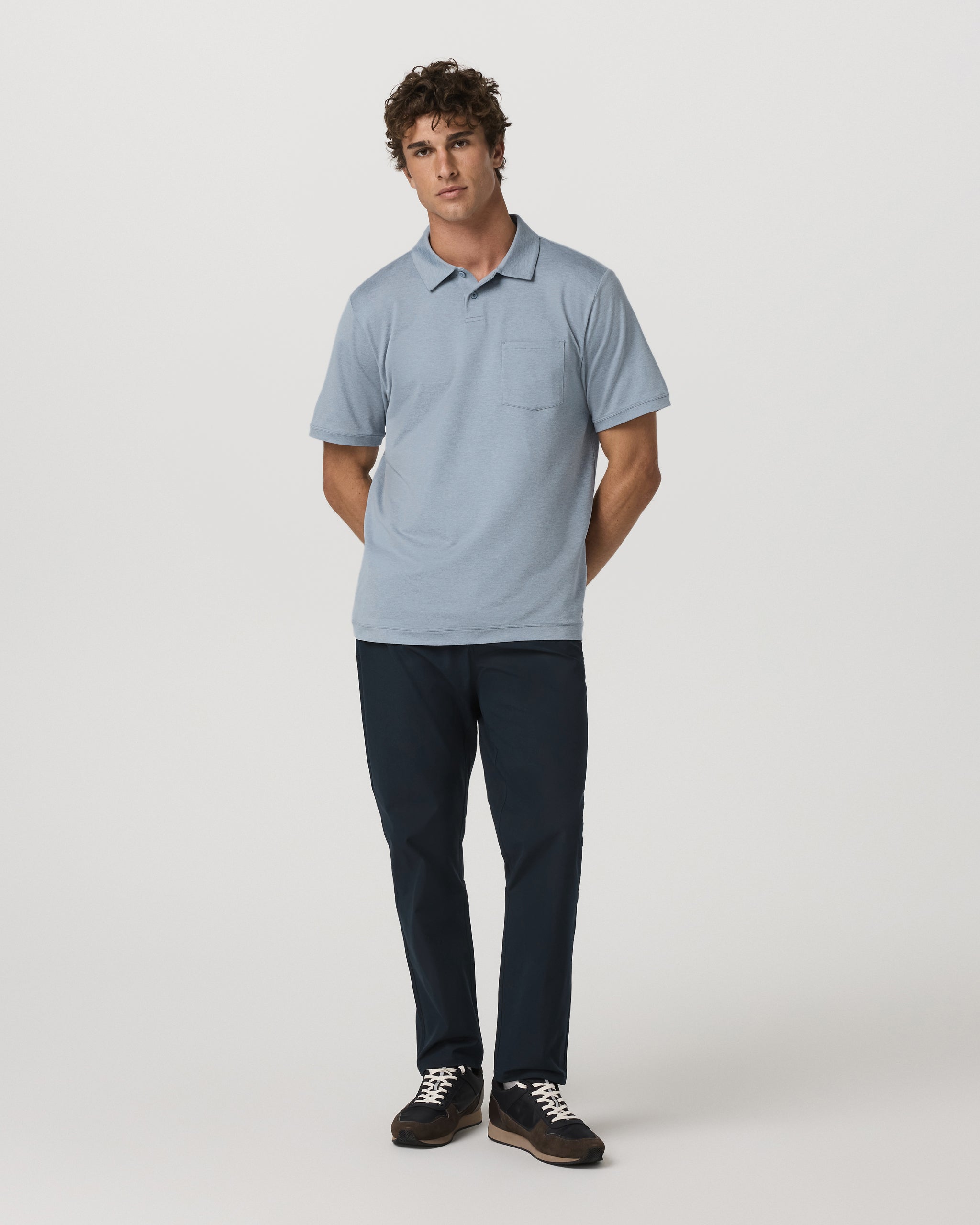Short Sleeve Ponto Performance Polo | Blue Dusk Heather - Image 5