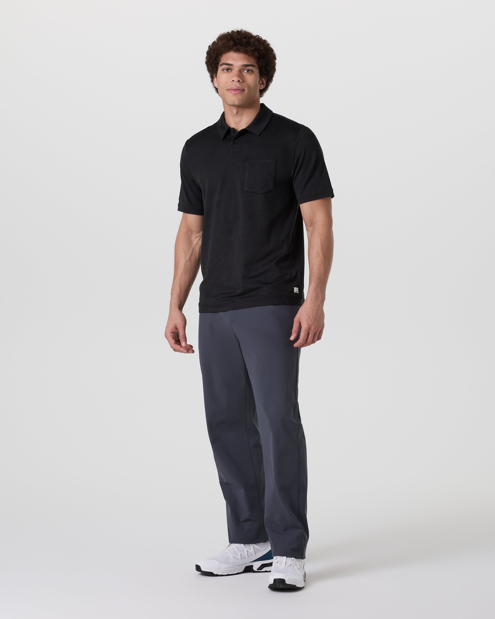 Short Sleeve Ponto Performance Polo | Black Heather - Image 3