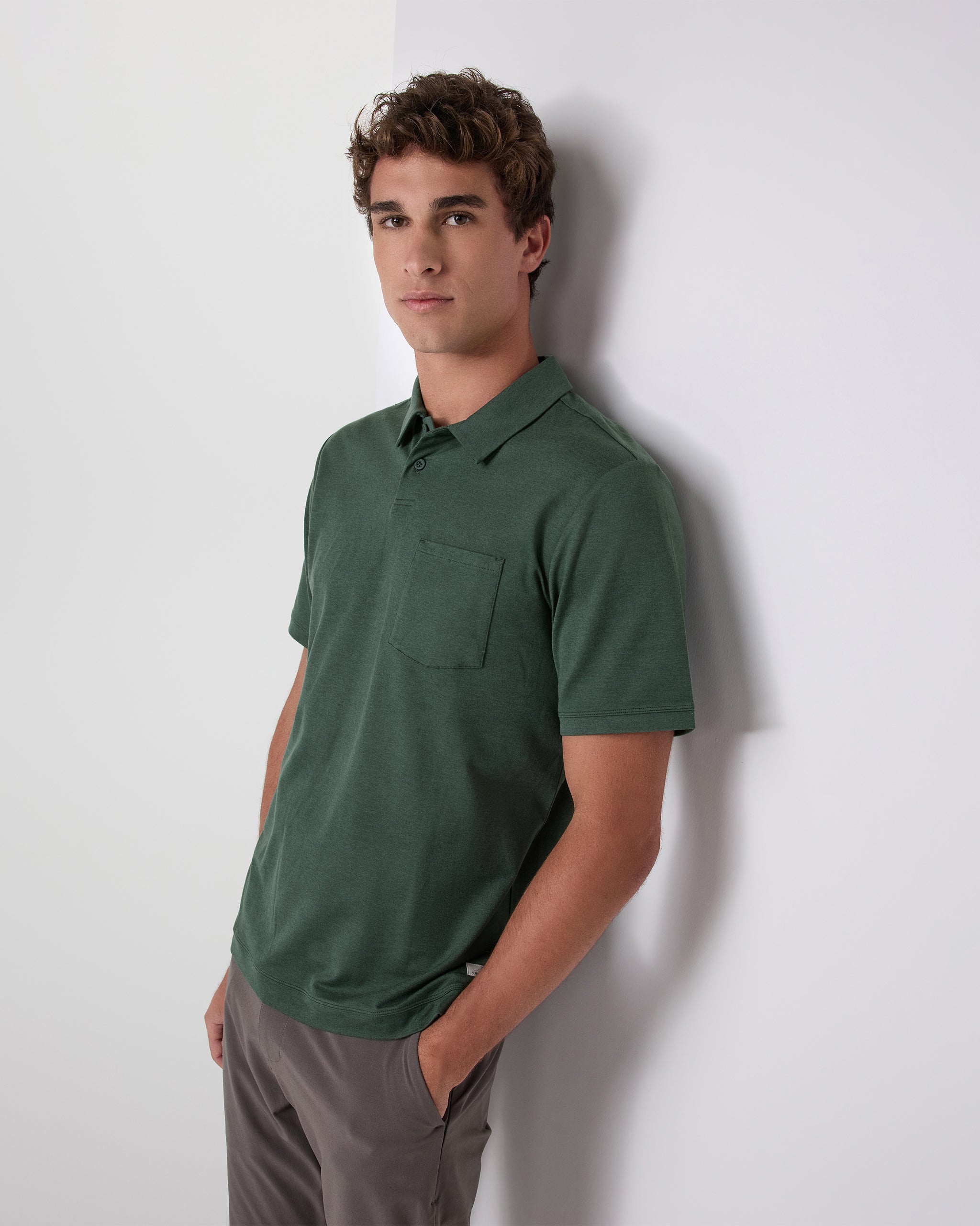 Short Sleeve Ponto Performance Polo | Marsh Heather - Image 4