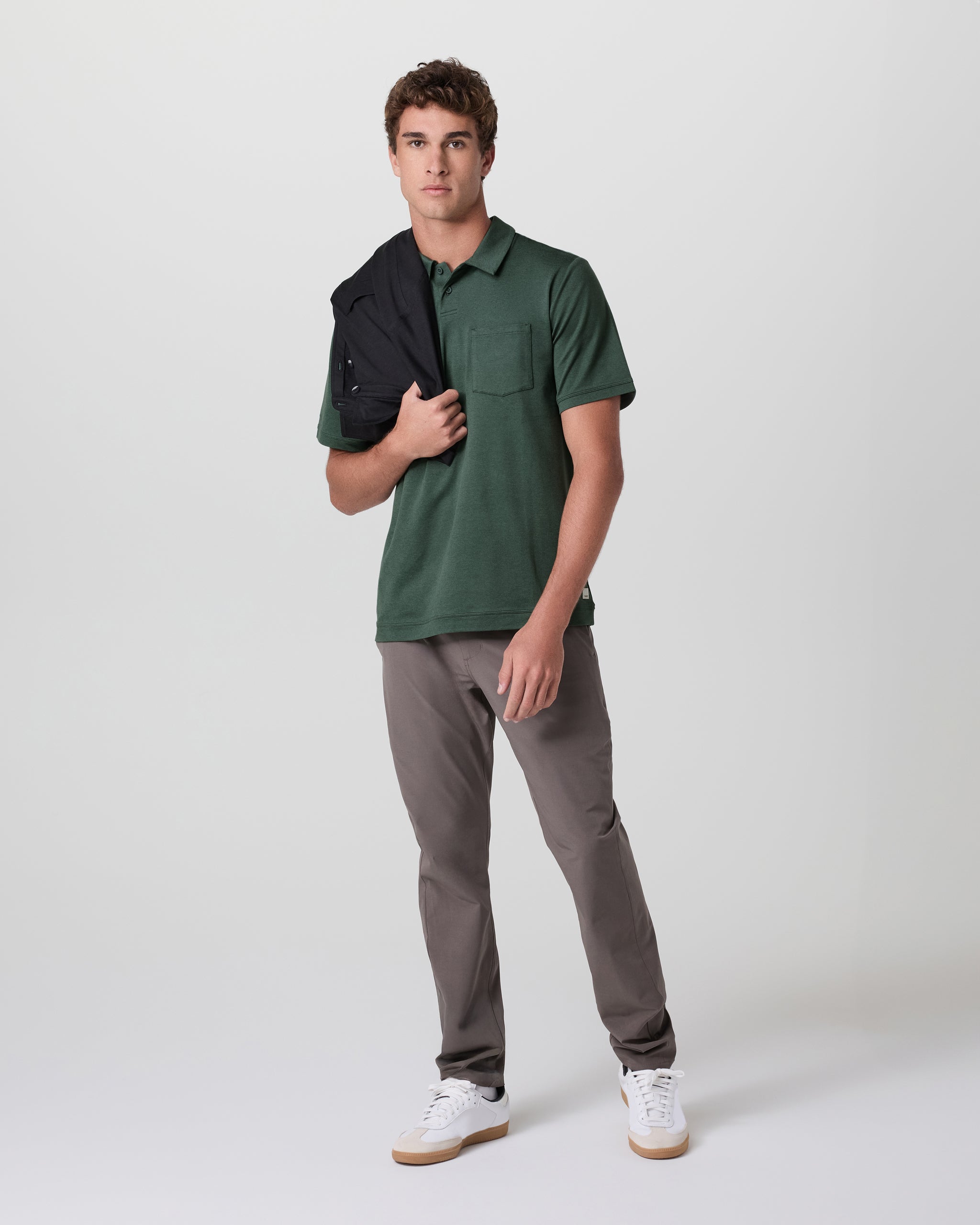 Short Sleeve Ponto Performance Polo | Marsh Heather - Image 5