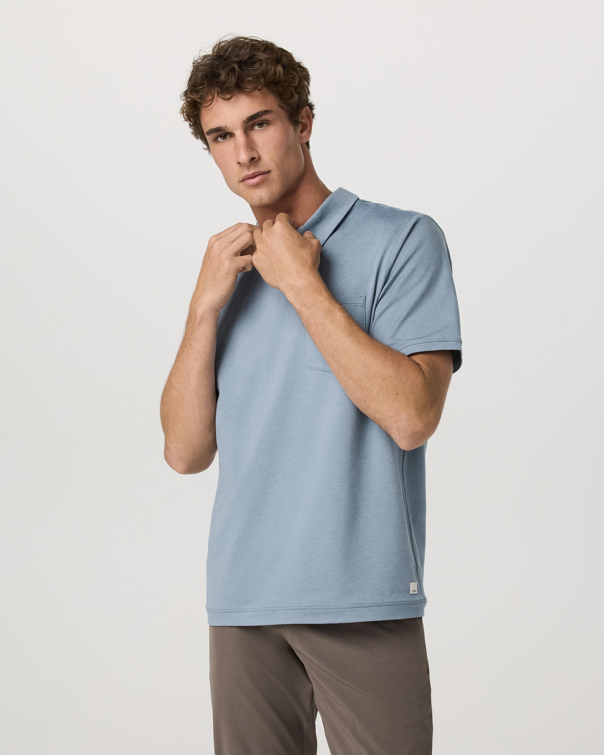 Short Sleeve Ponto Performance Polo | Flint Heather - Image 5