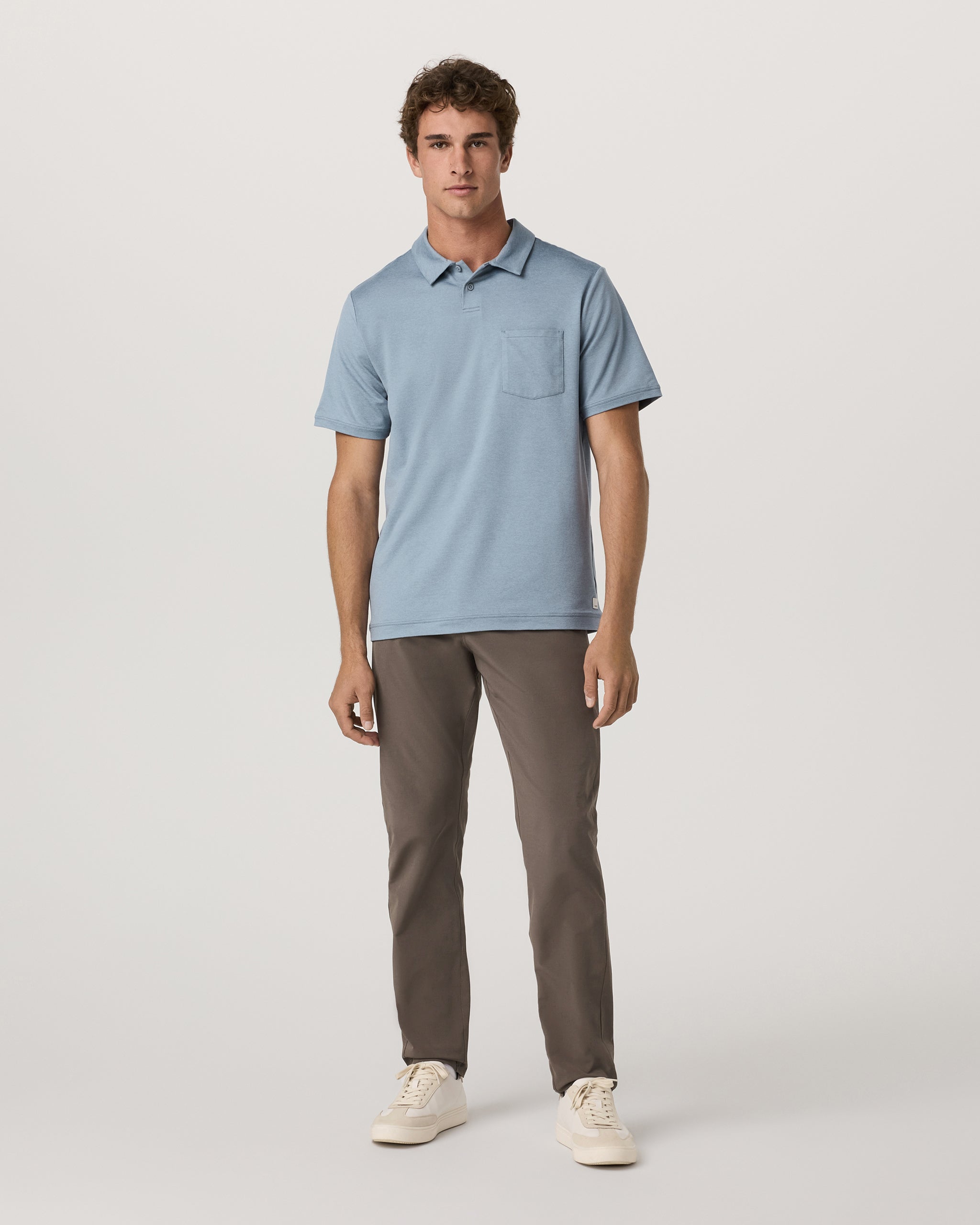 Short Sleeve Ponto Performance Polo | Flint Heather - Image 4