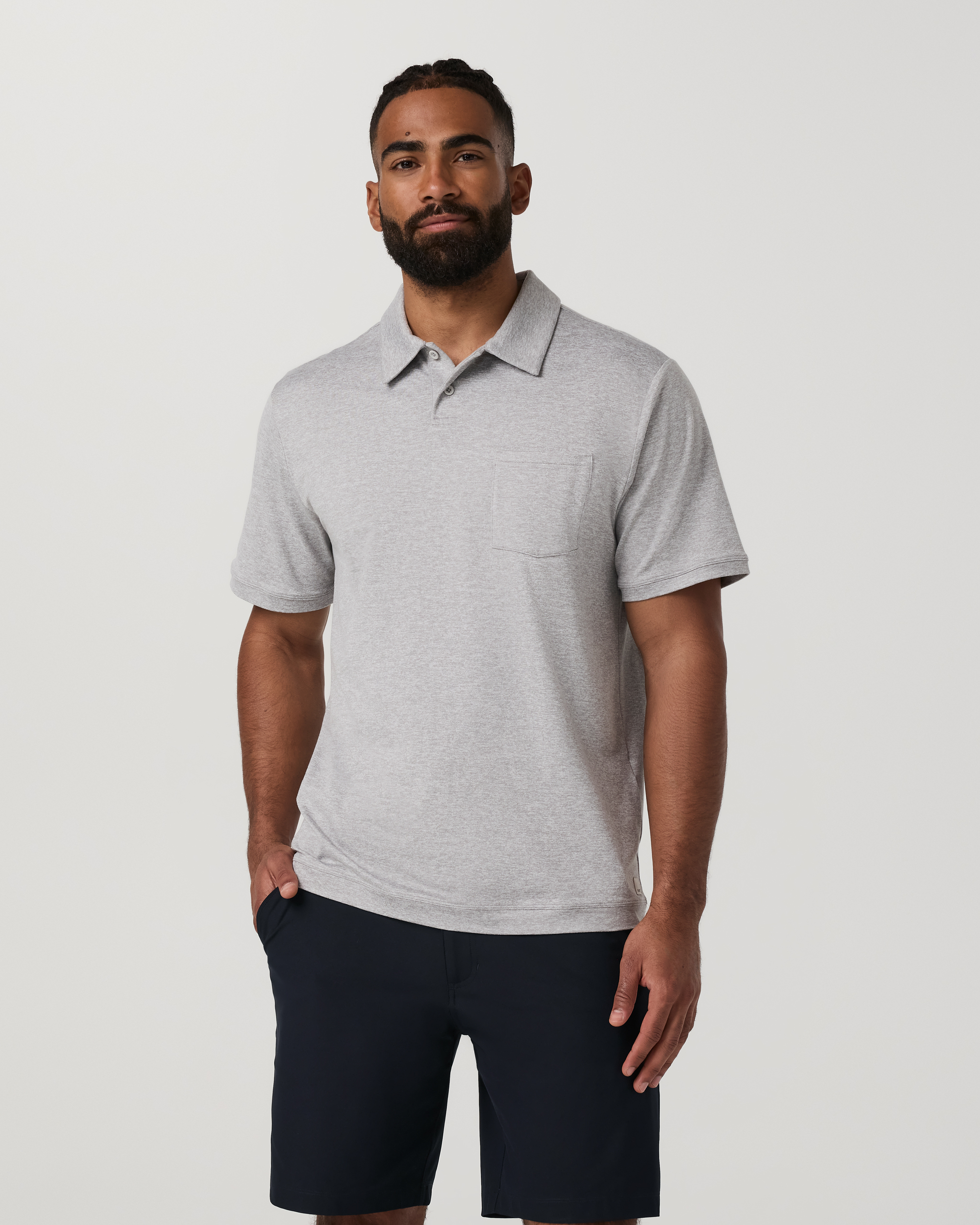 Short Sleeve Ponto Performance Polo | Light Heather Grey