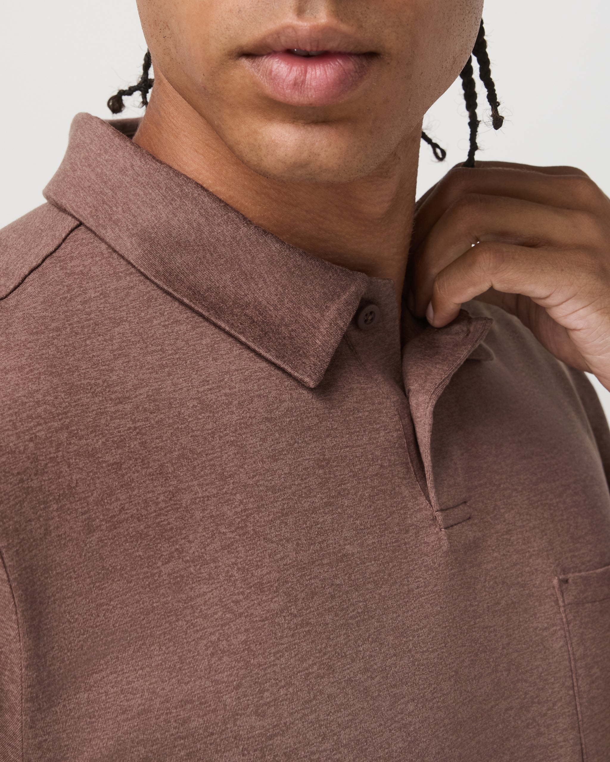 Short Sleeve Ponto Performance Polo | Sable Heather - Image 5