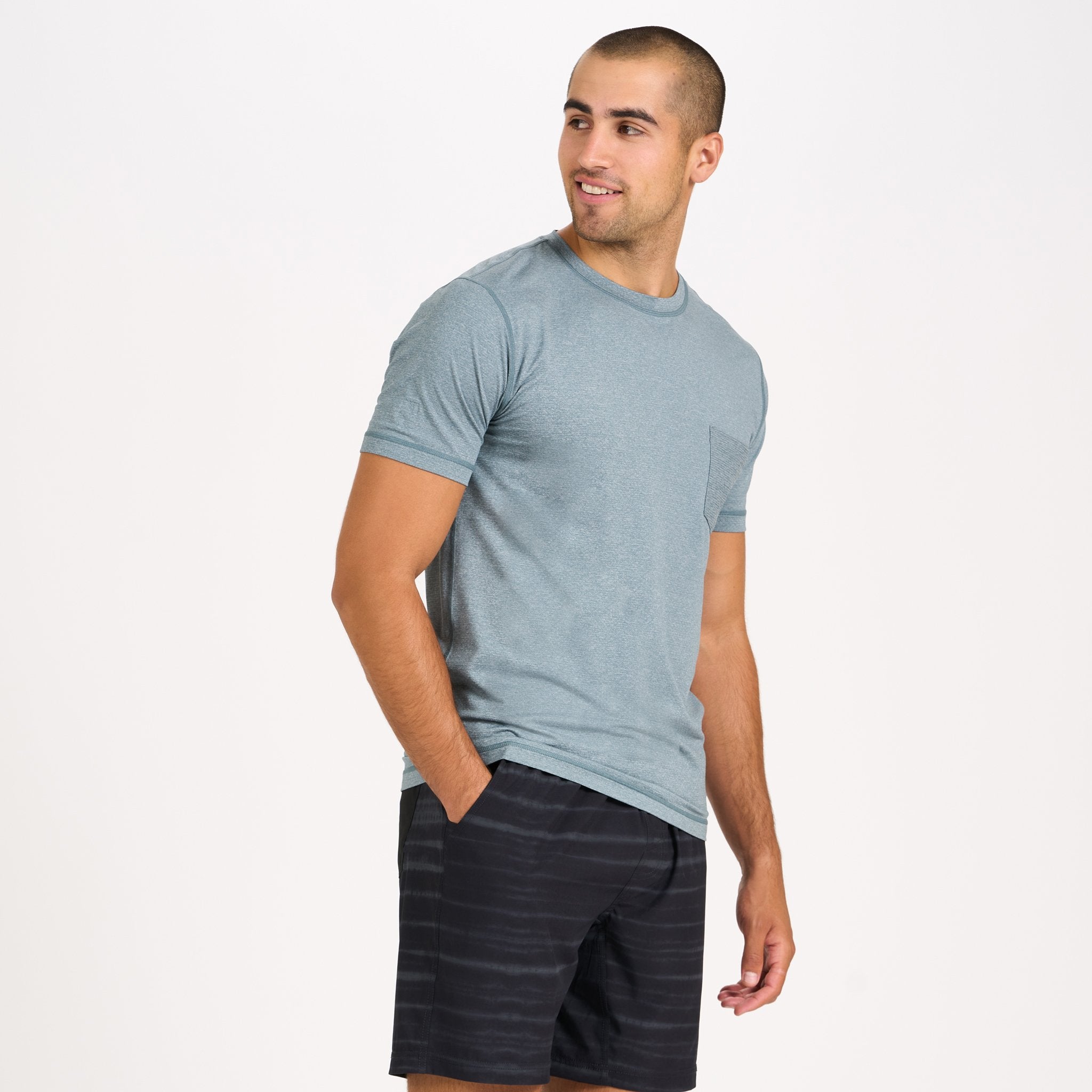 Tradewind Performance Tee | Steel Blue Heather - Image 4