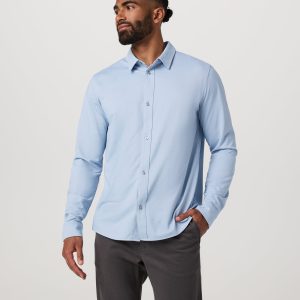 Long Sleeve Knit Oxford Button Down - Classic Fit | Blue Dusk