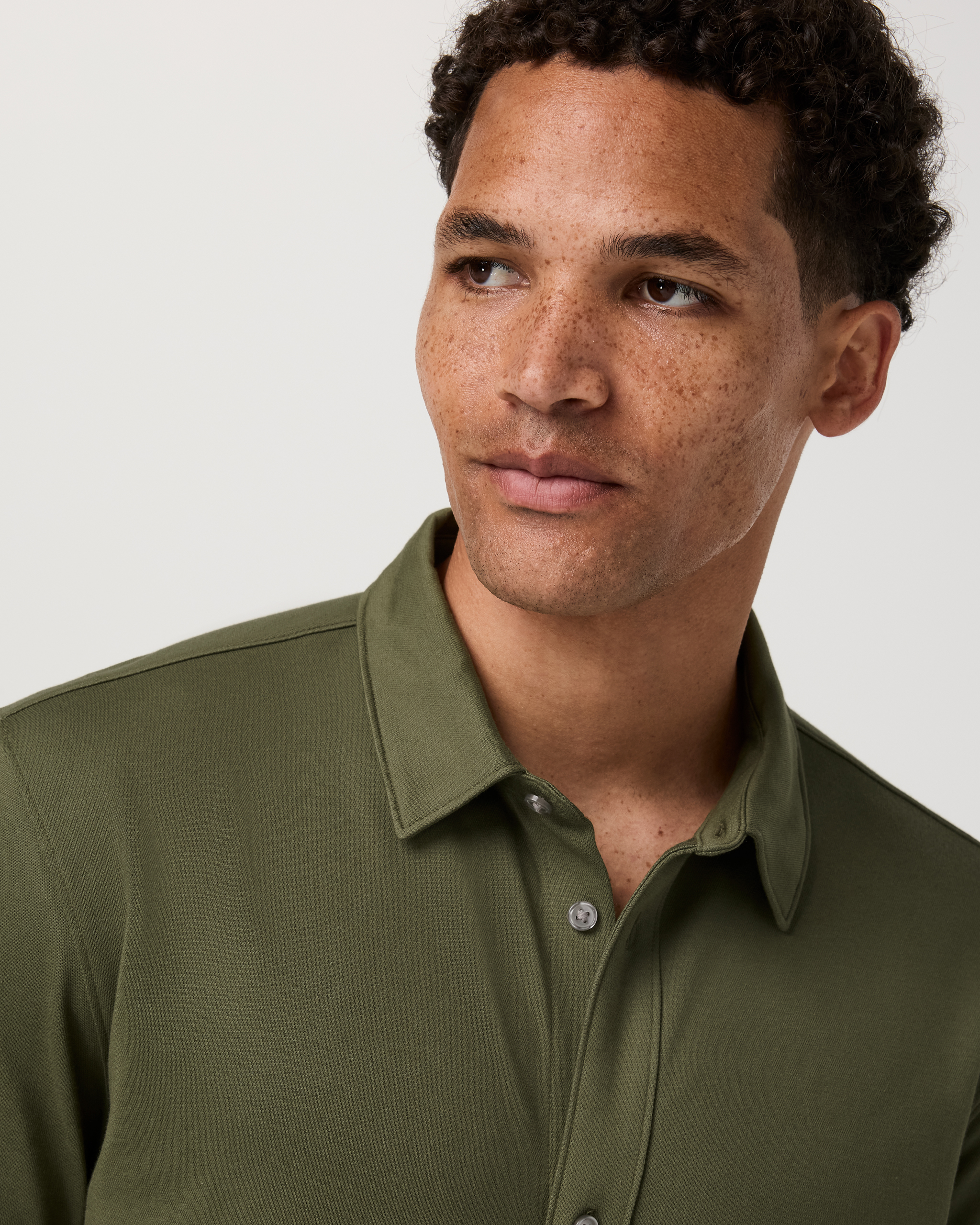 Long Sleeve Knit Oxford Button Down | Herb - Image 2