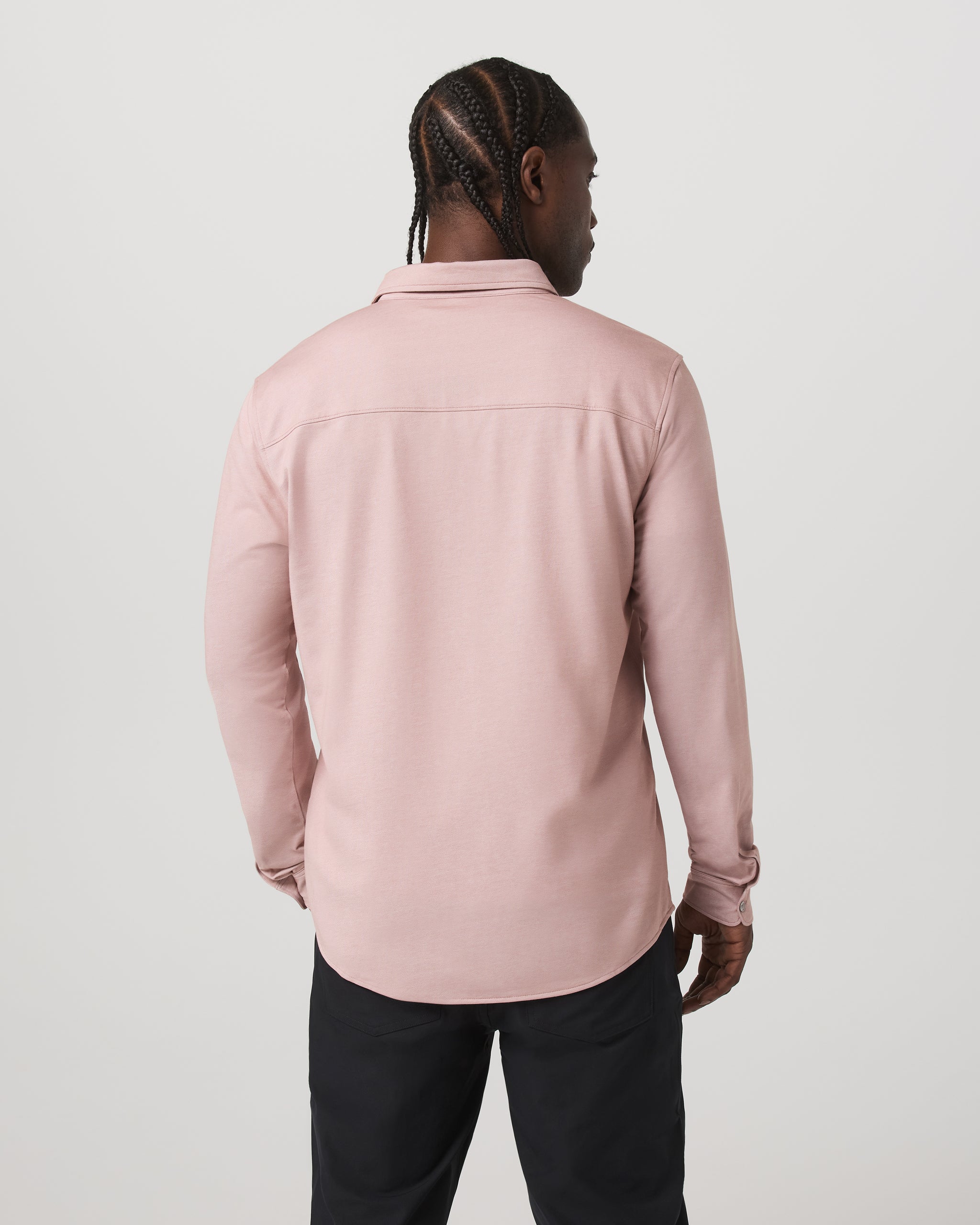 Long Sleeve Knit Oxford Button Down - Classic Fit | Mauve - Image 3