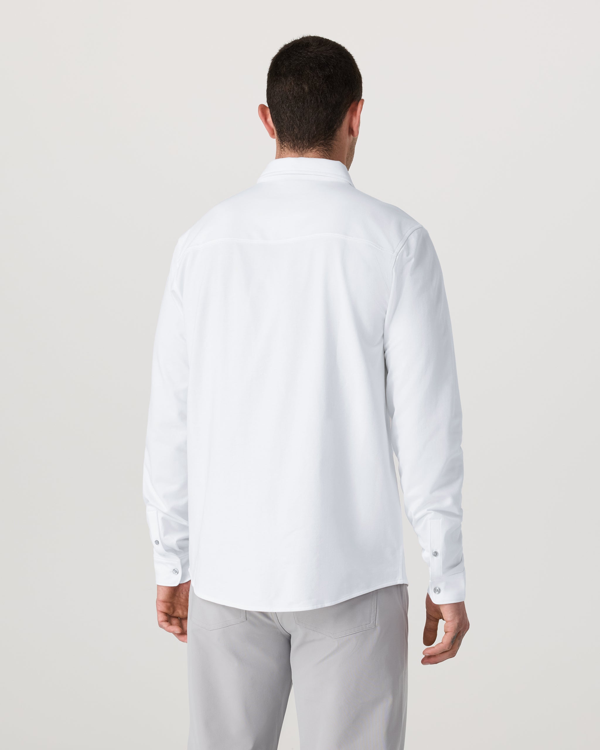 Long Sleeve Knit Oxford Button Down - Classic Fit | White - Image 3