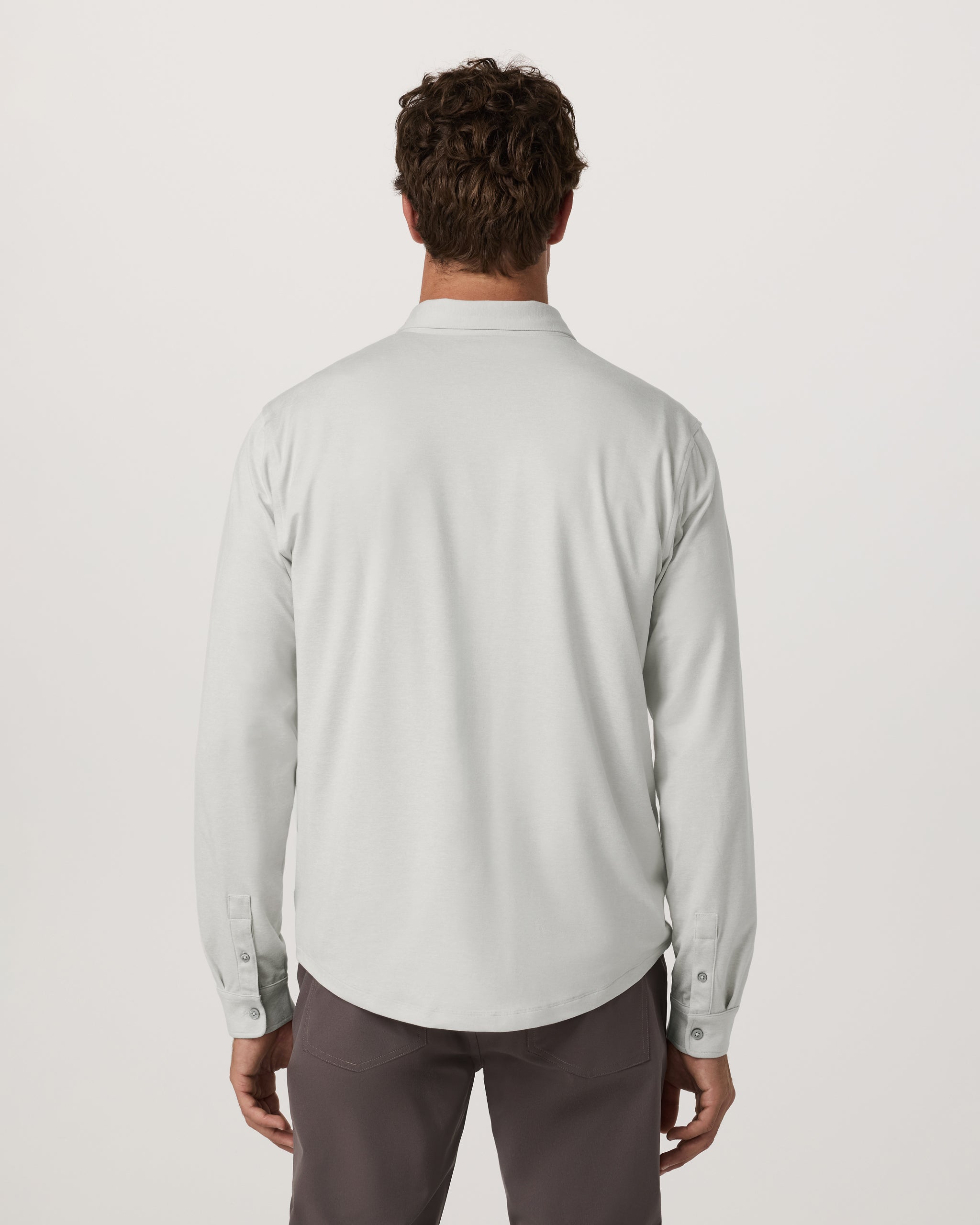 Long Sleeve Ponto Button Down Shirt | Salt Heather - Image 3