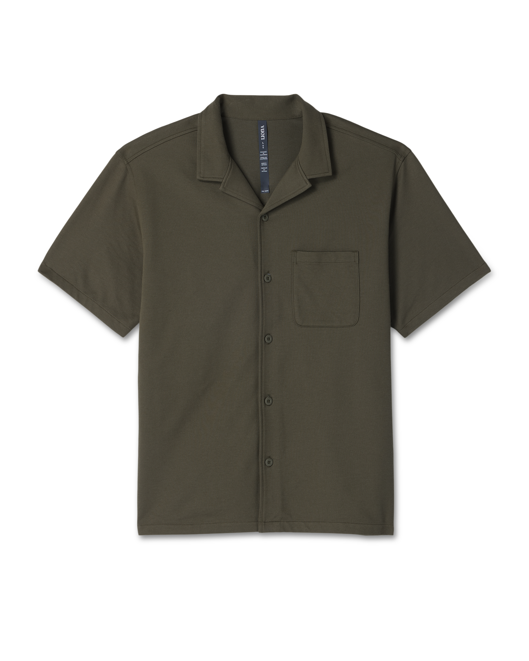 Short Sleeve Knit Oxford Camp Collar Button Down | Herb - Image 6