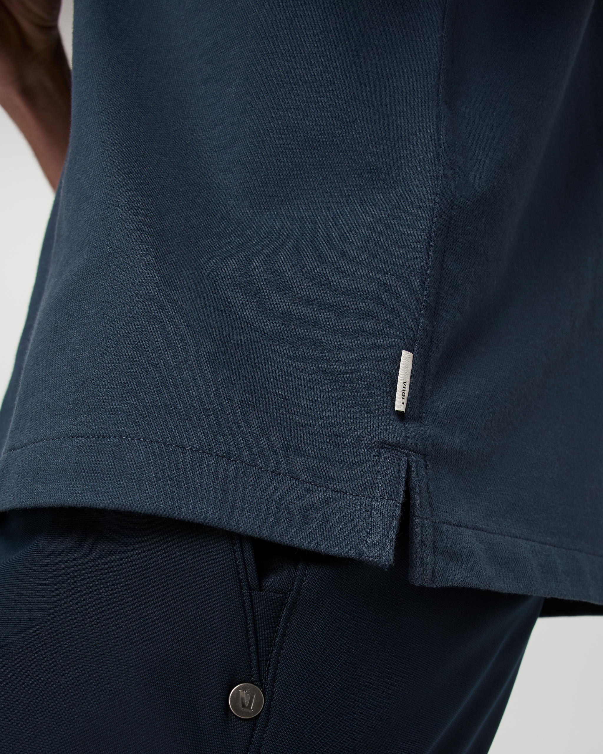 Short Sleeve Knit Oxford Camp Collar Button Down | Ocean Blue - Image 4