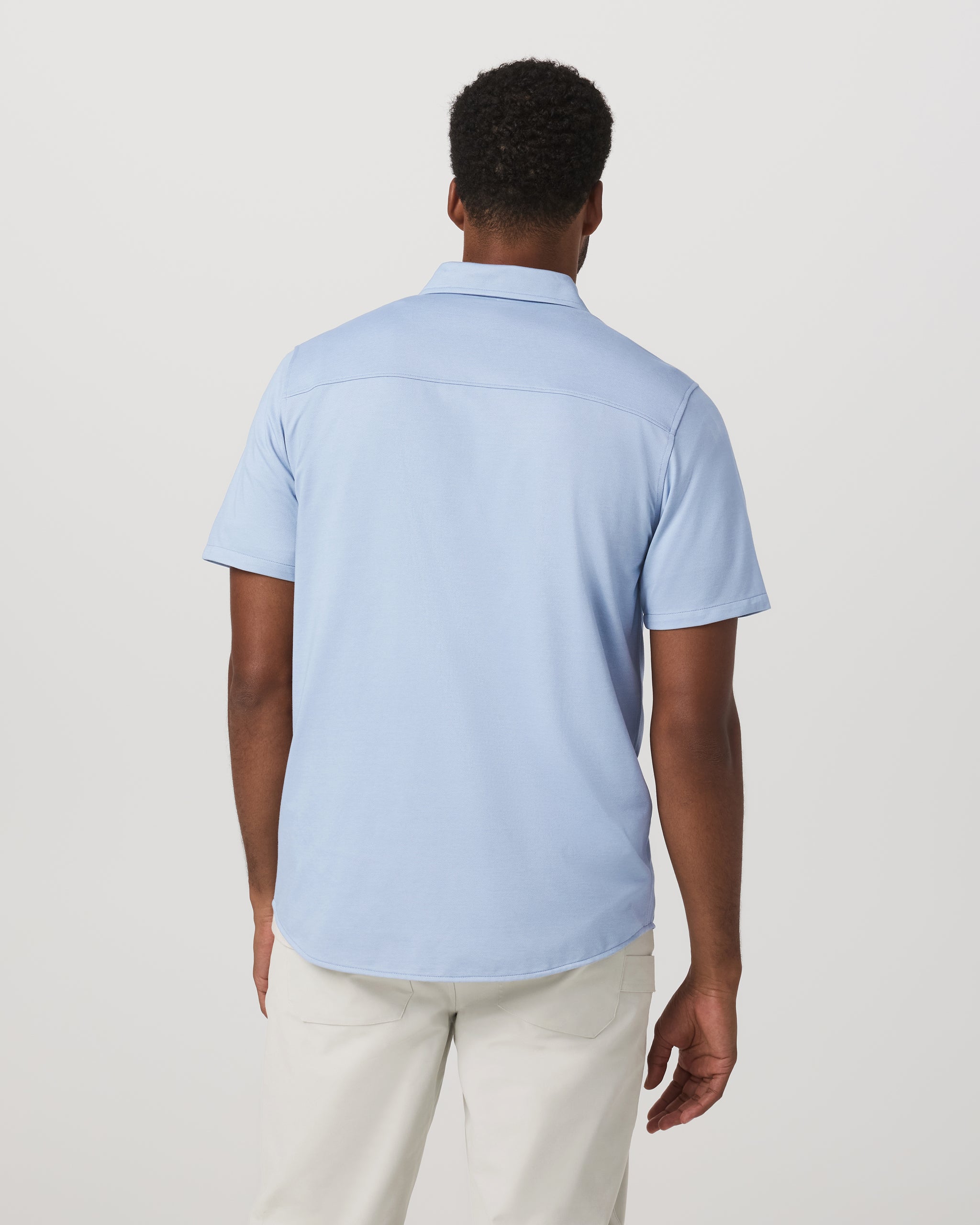 Short Sleeve Knit Oxford Button Down - Classic Fit | Blue Dusk - Image 3
