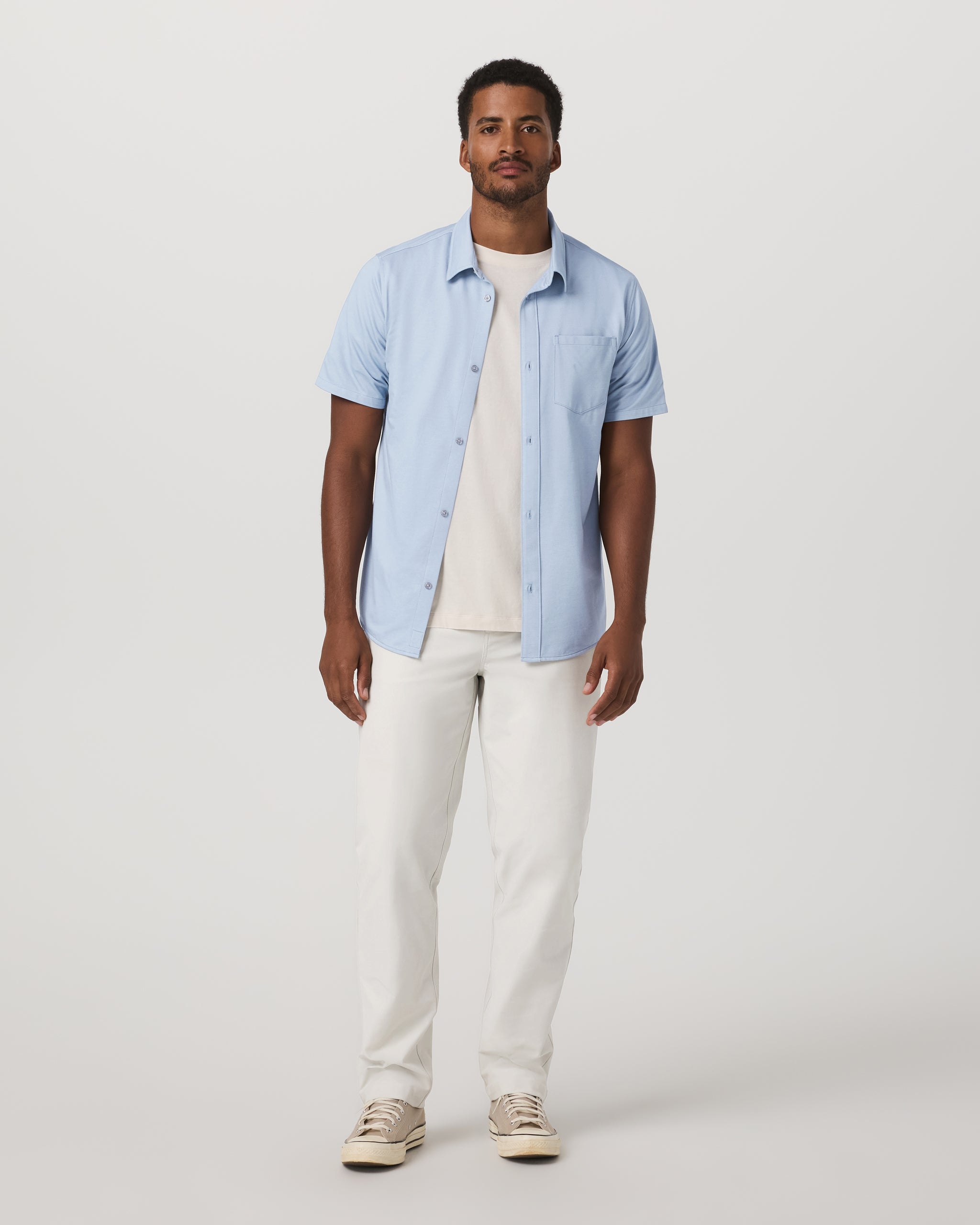 Short Sleeve Knit Oxford Button Down - Classic Fit | Blue Dusk - Image 4