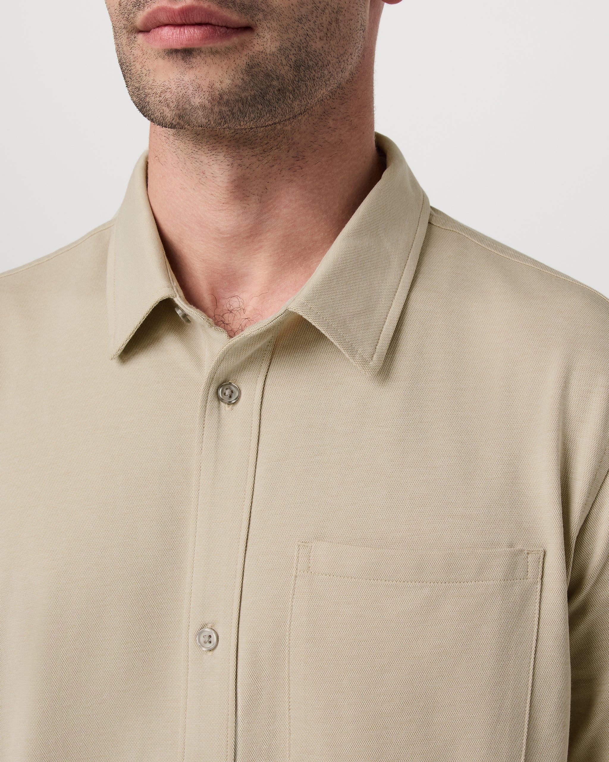 Short Sleeve Knit Oxford Button Down - Classic Fit | Trench - Image 2