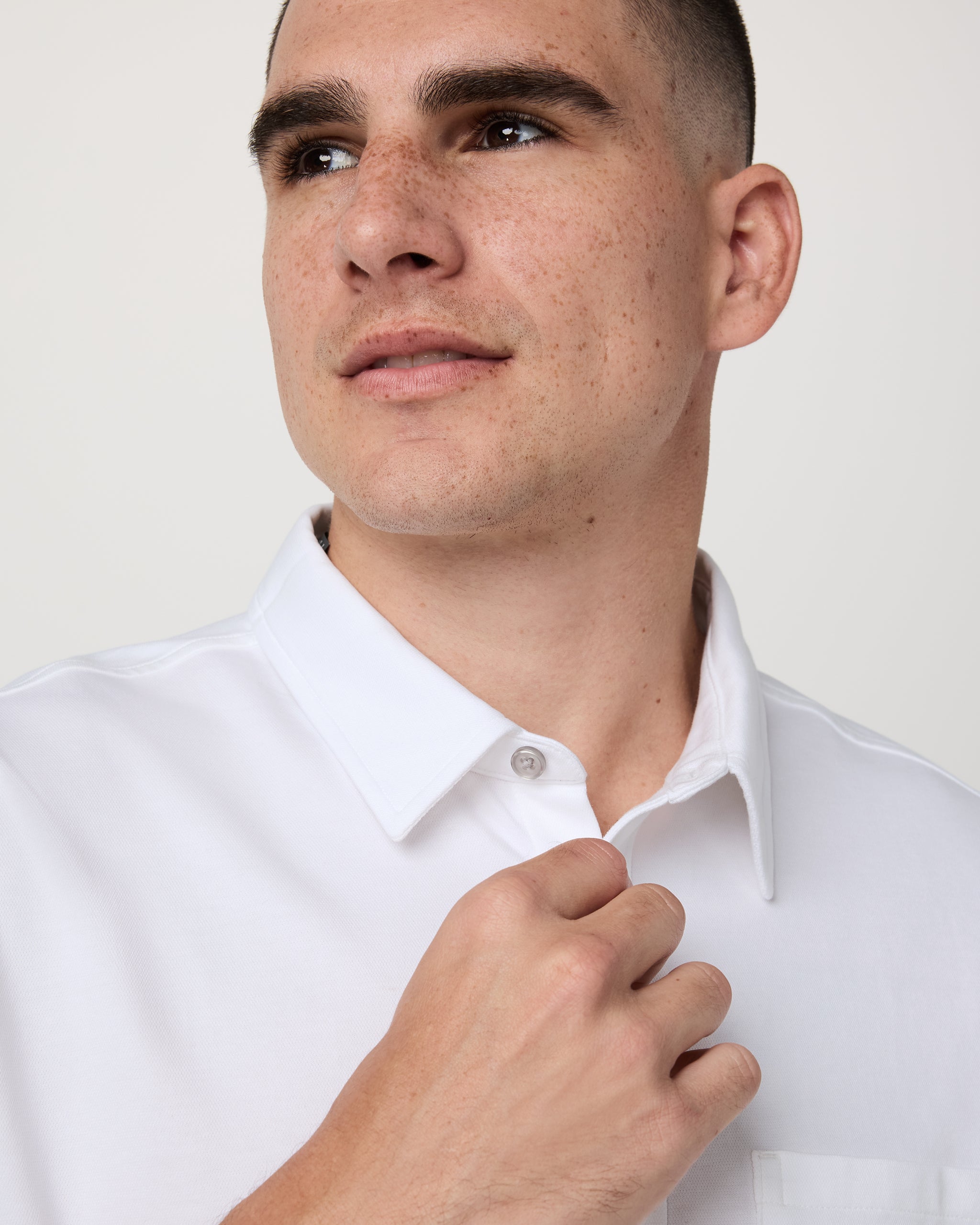 Short Sleeve Knit Oxford Button Down - Classic Fit | White - Image 2