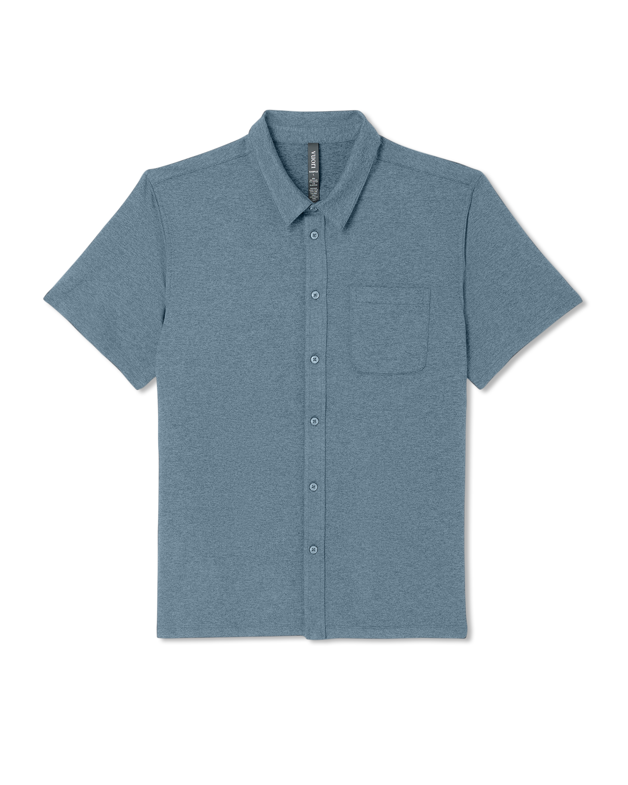 Short Sleeve Ponto Button Down Shirt | Abyss Heather - Image 6