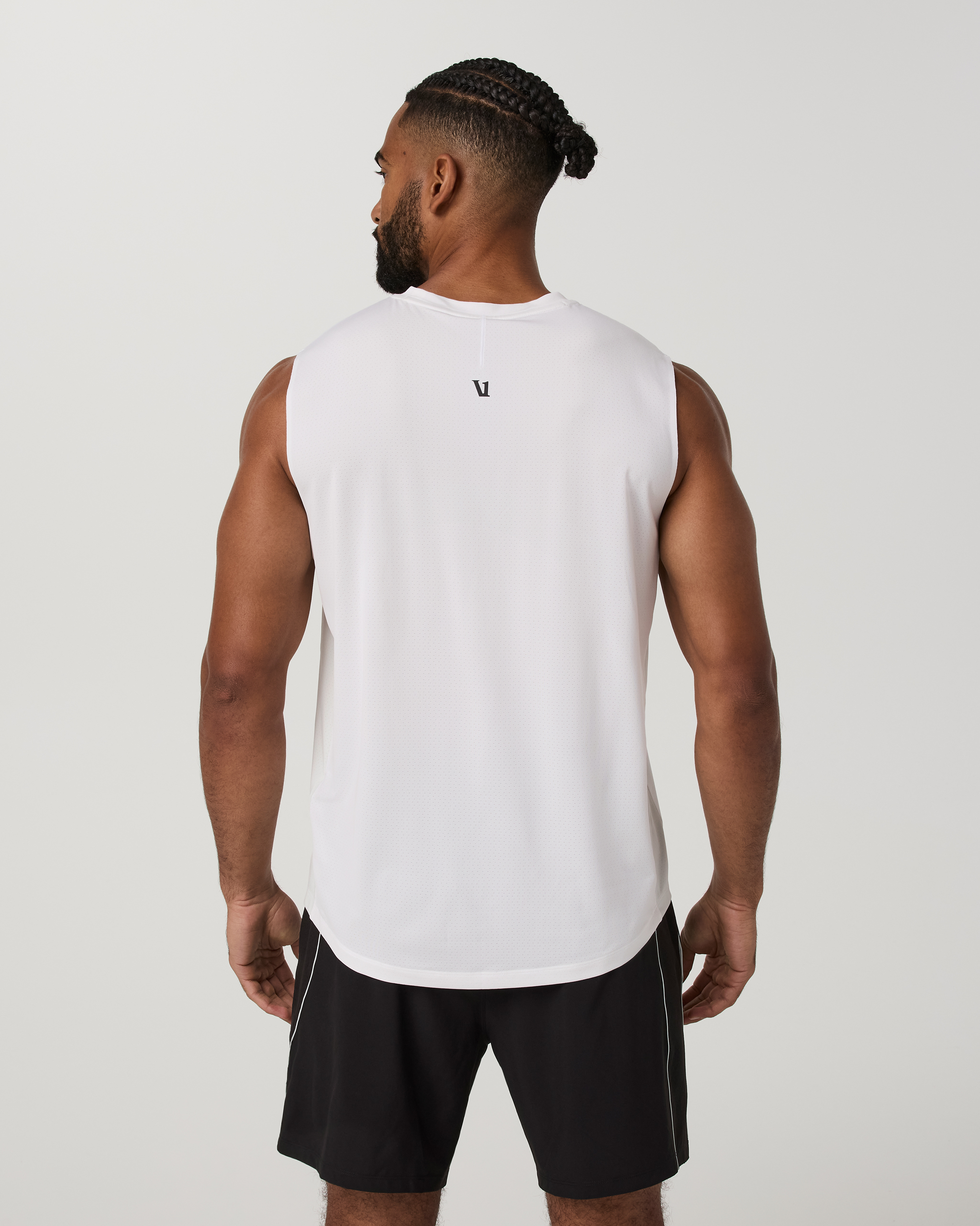 Sleeveless Viewpoint Muscle Tank 2.0 | White/Breeze - Image 5