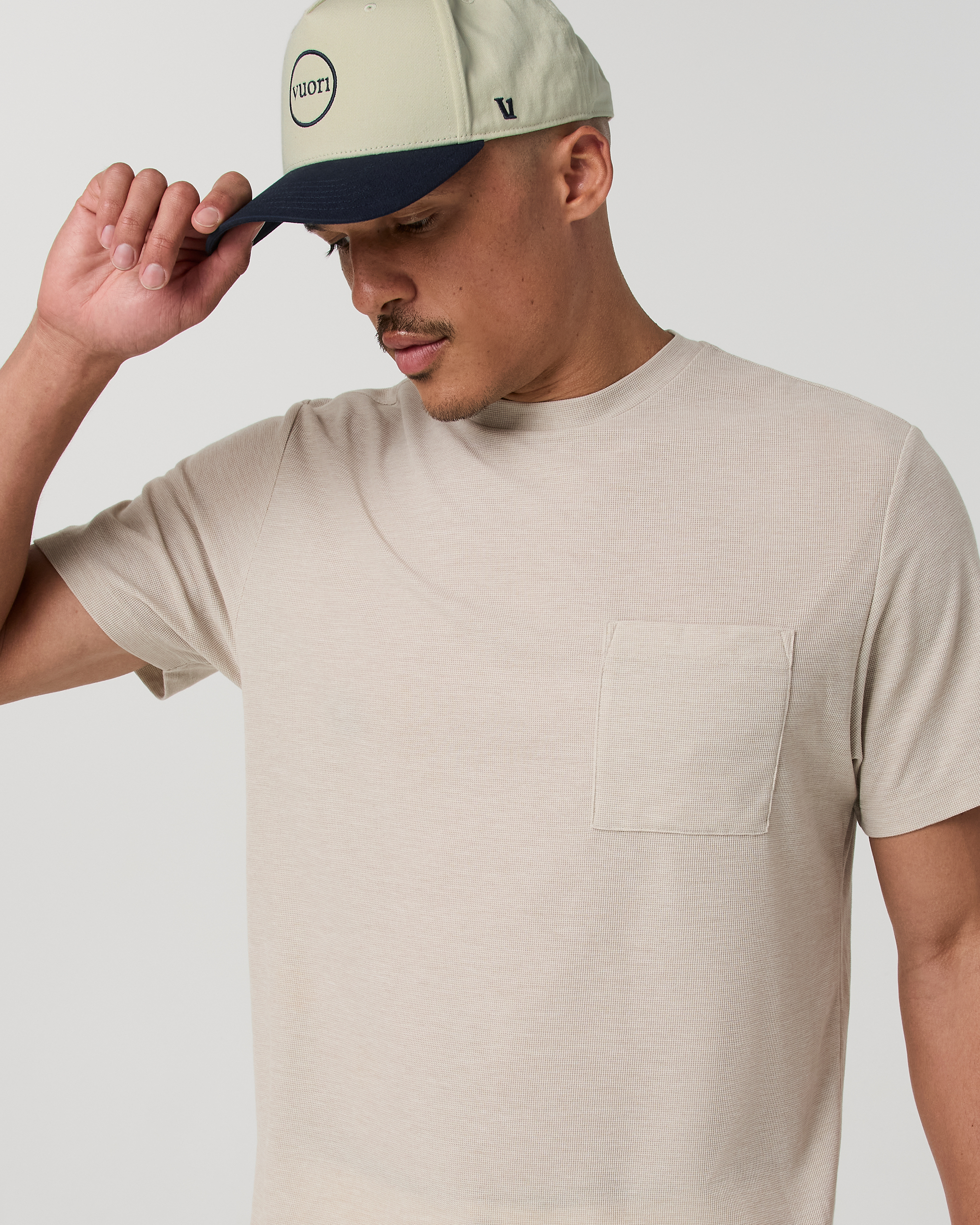 Short Sleeve Micro Waffle Tee - Relaxed Fit | Desert Heather