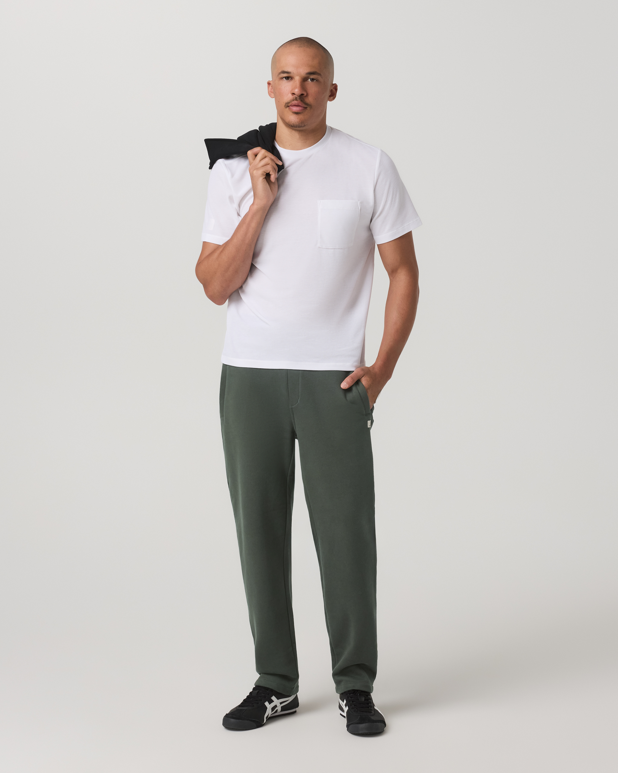 Short Sleeve Micro Waffle Tee - Relaxed Fit | White - Image 5