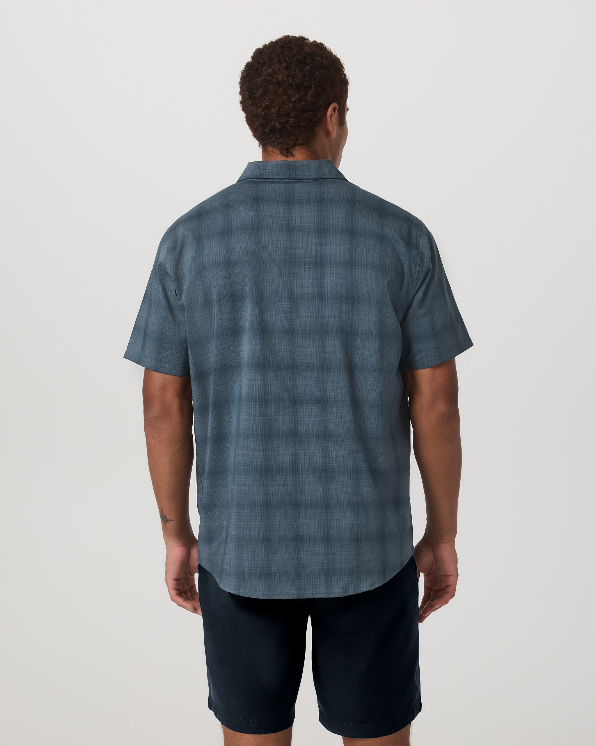Short Sleeve Plaid Button Down Shirt | Abyss - Image 4
