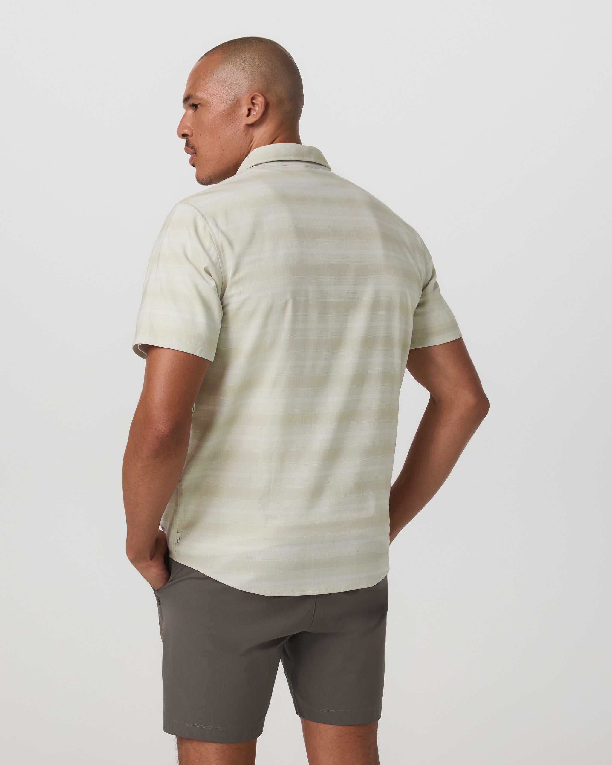 Short Sleeve Plaid Button Down Shirt | Sandalwood - Image 2