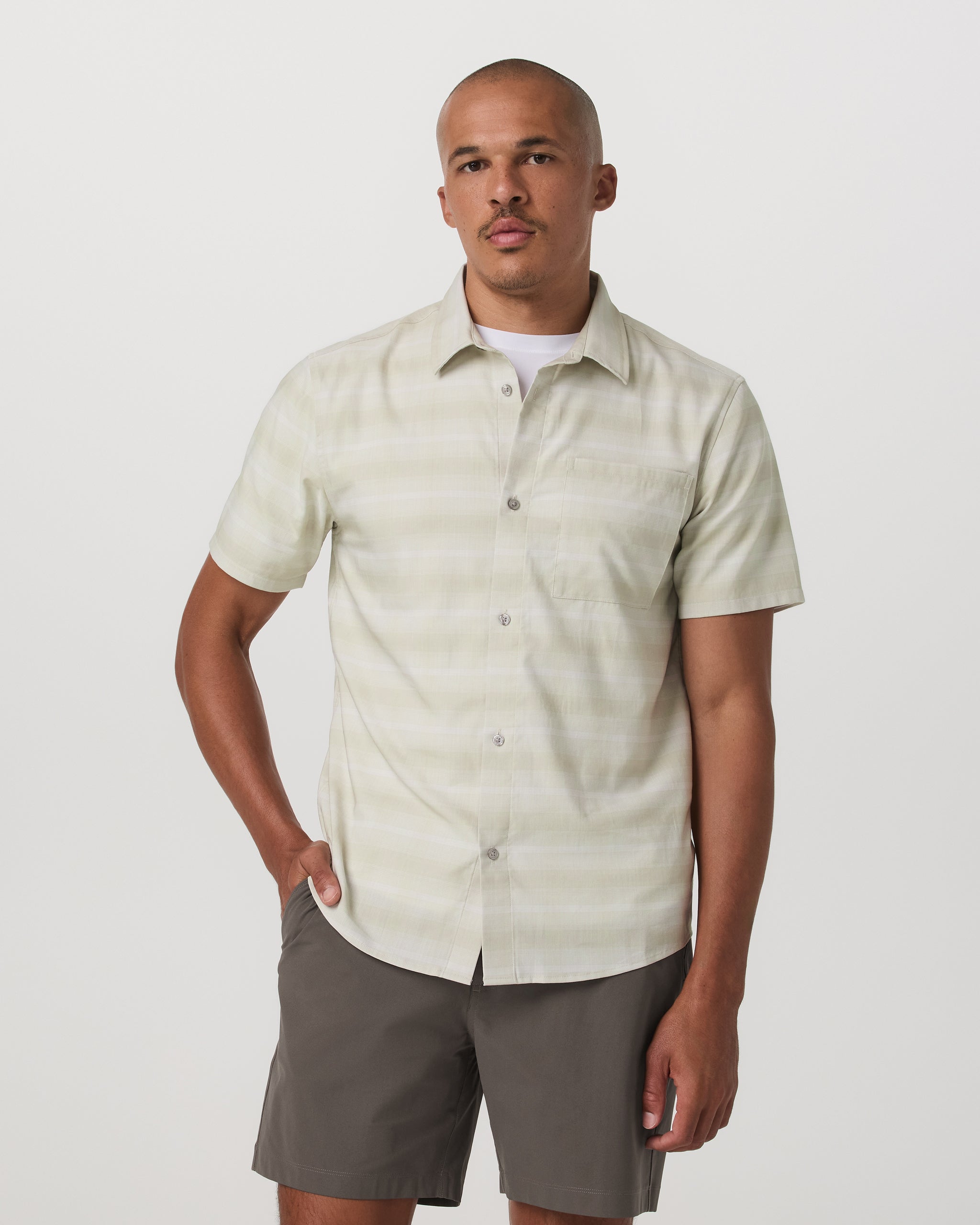 Short Sleeve Plaid Button Down Shirt | Sandalwood - Image 4