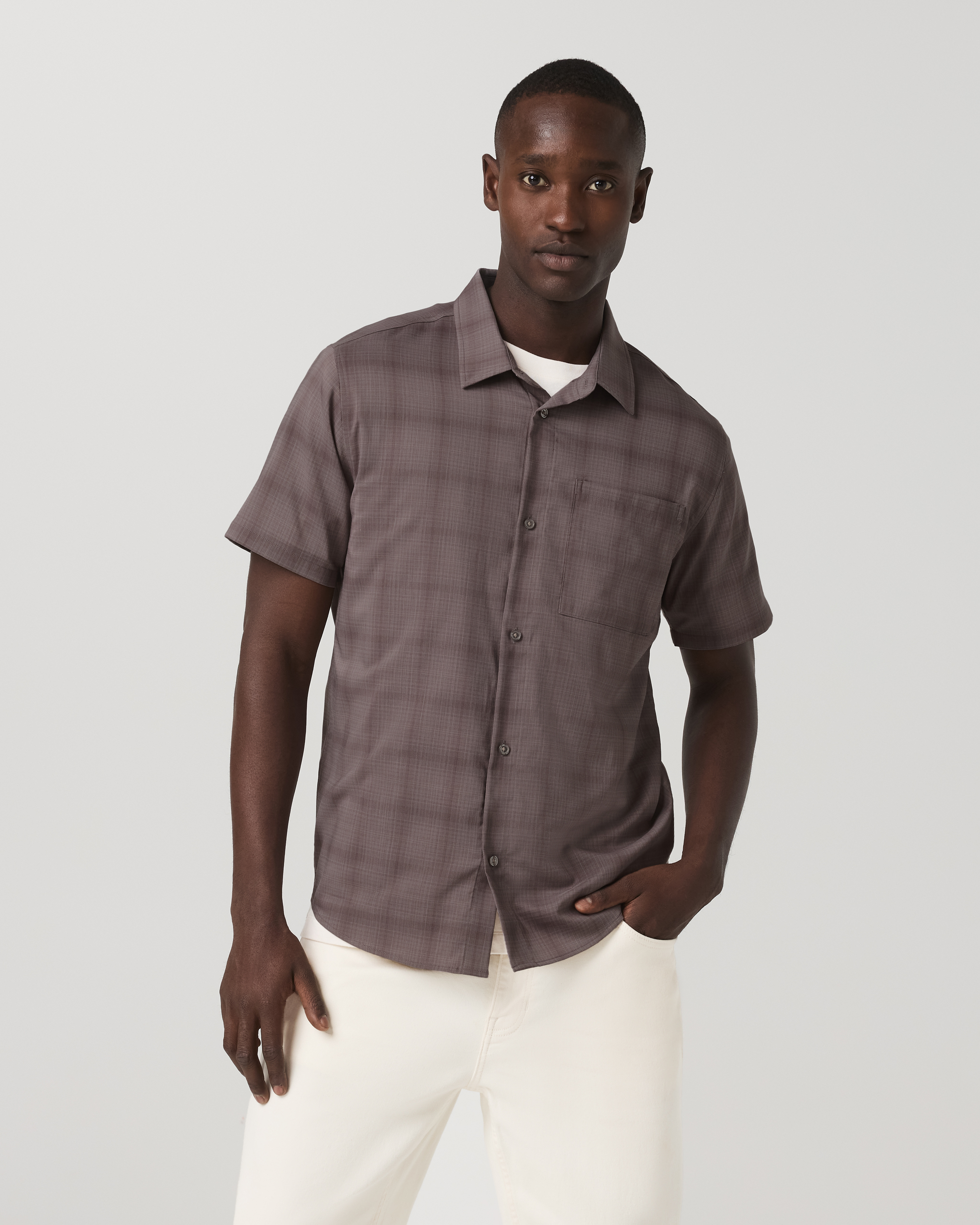 Short Sleeve Plaid Button Down Shirt | Timber