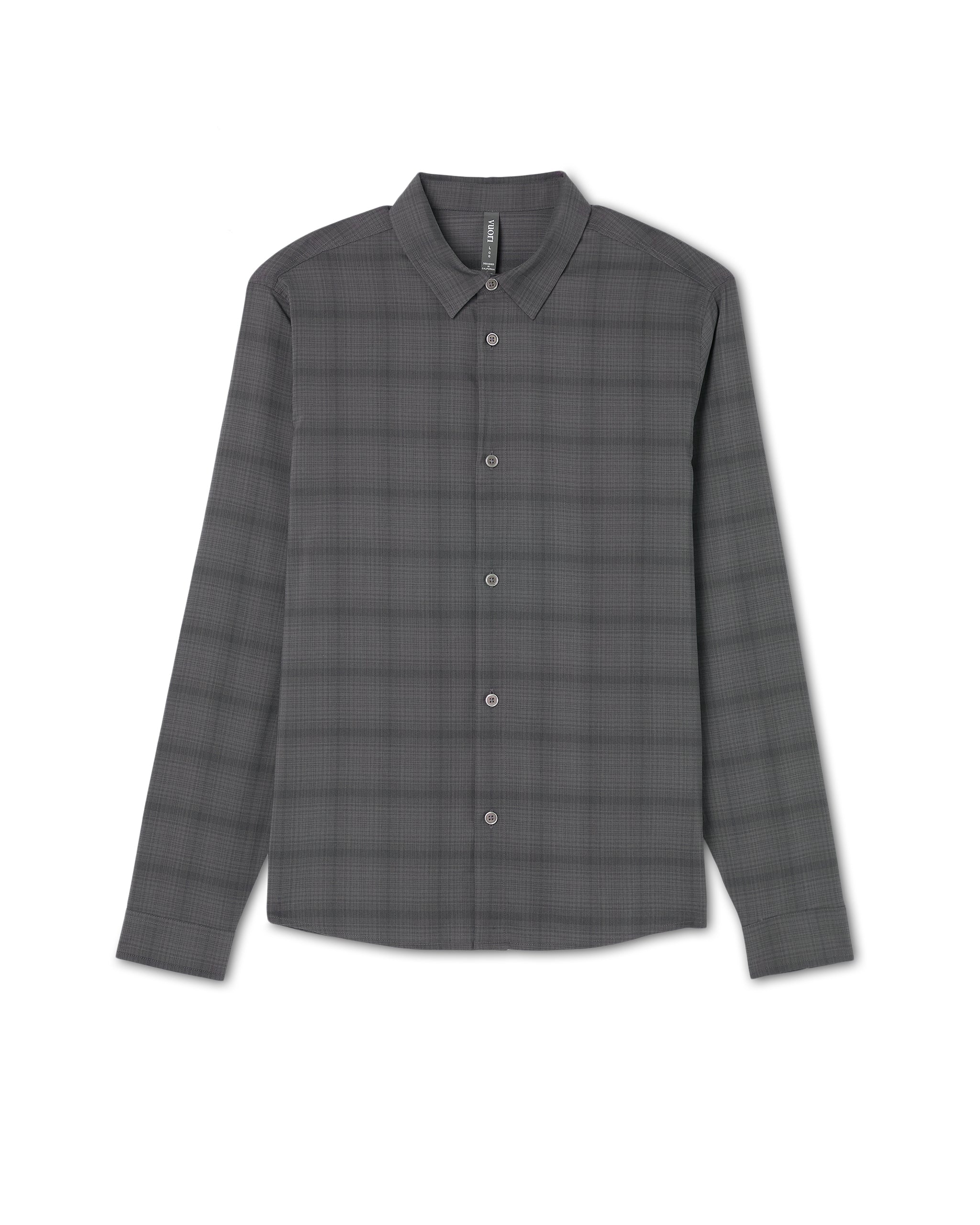 Long Sleeve Plaid Button Down Shirt | Dark Pewter - Image 6