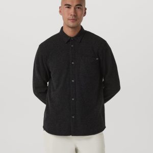 Long Sleeve Altitude Wool Button Down - Relaxed Fit | Volcanic Ash