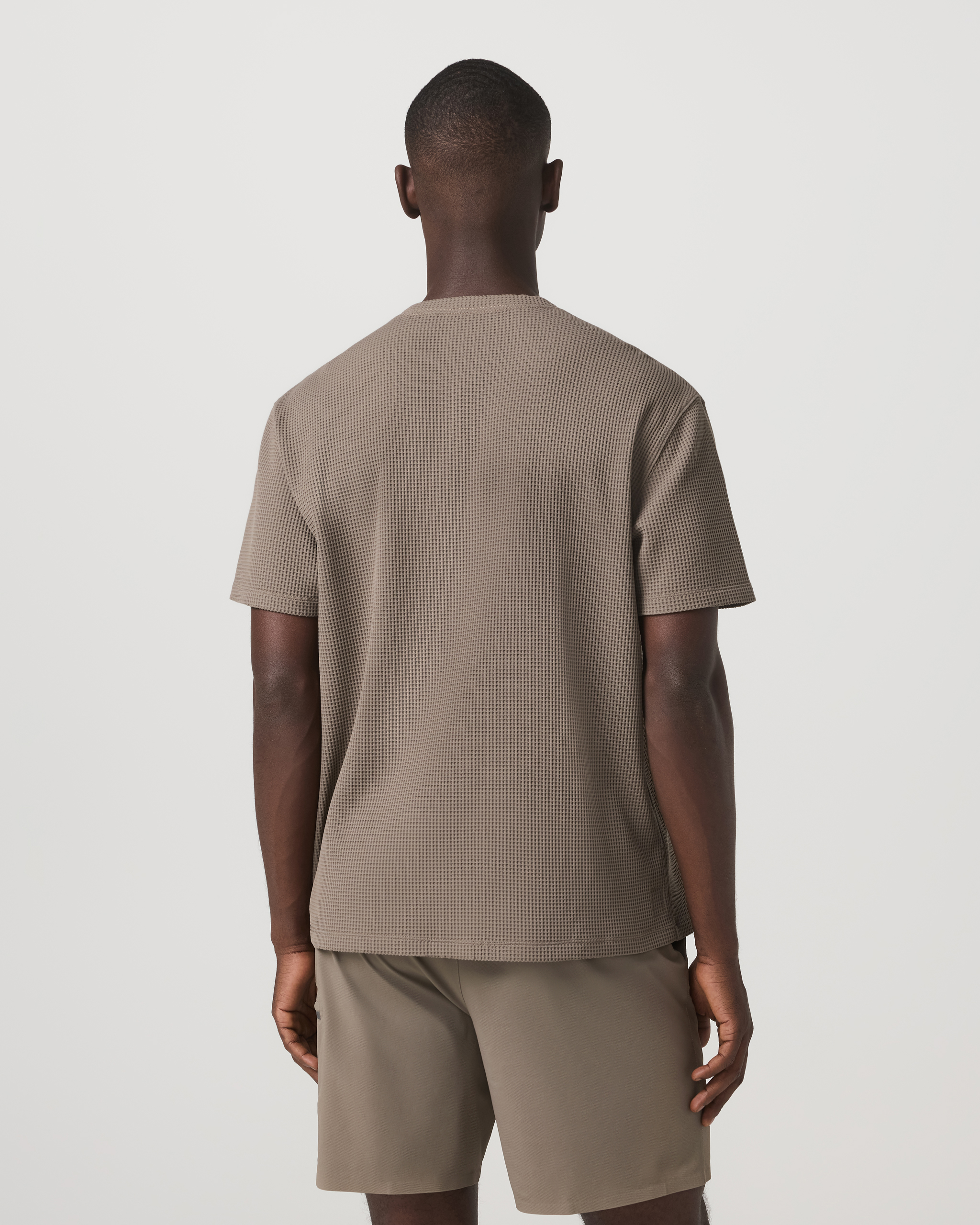 Short Sleeve Lightweight Tech Waffle Tee - Relaxed Fit | Bark - Image 4
