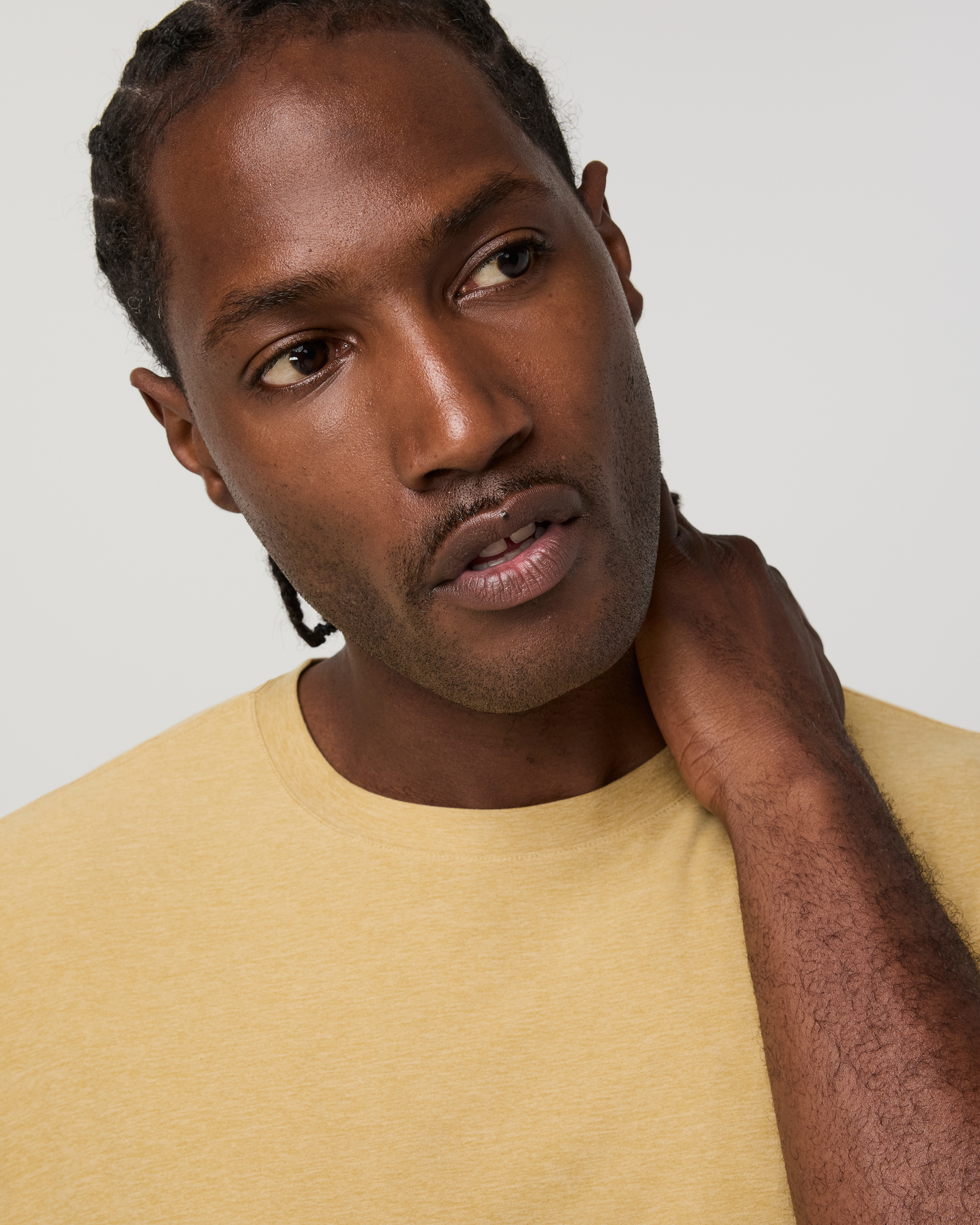 Short Sleeve Strato Tech Tee - Contrast | Golden Brown Heather - Image 2