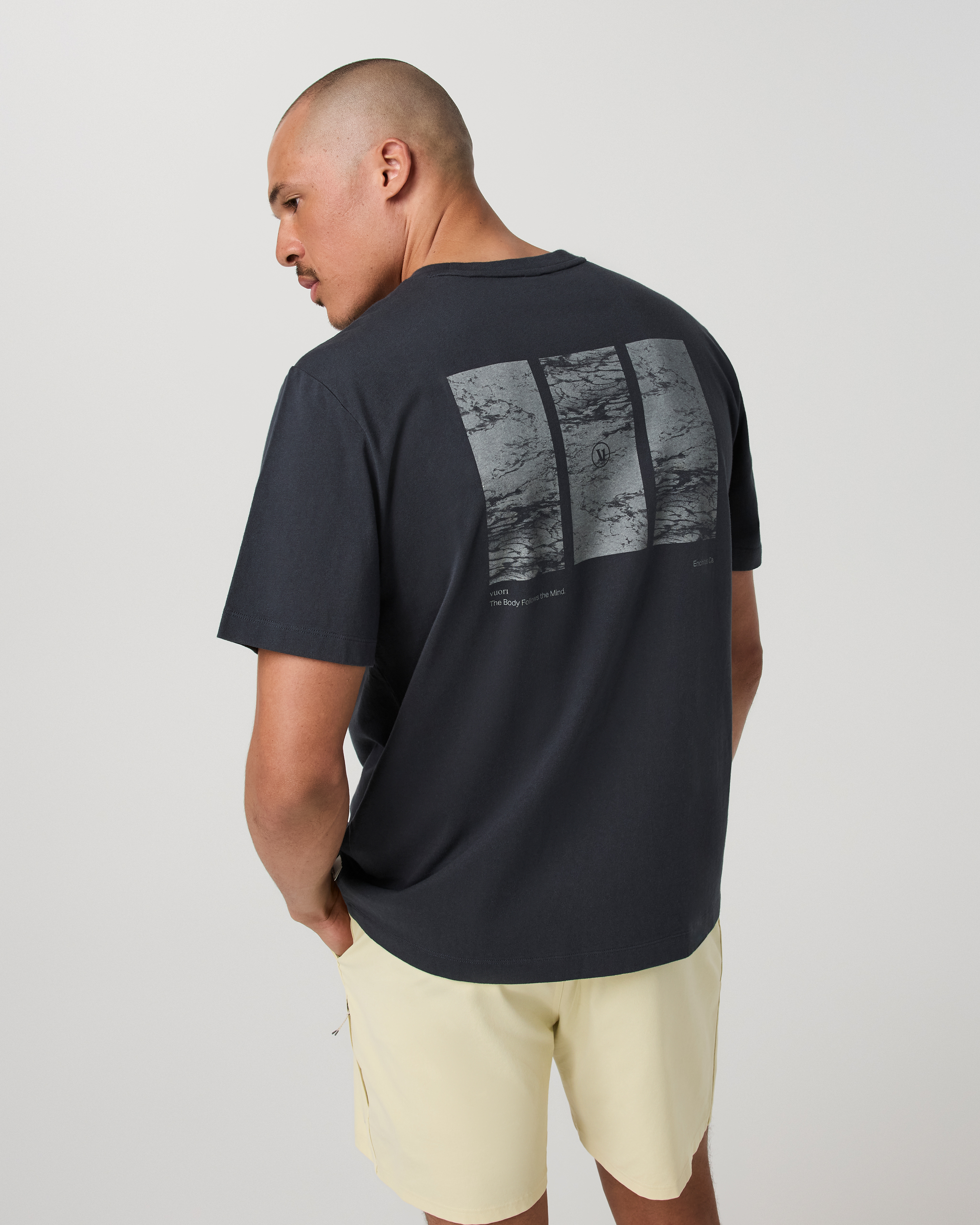 Short Sleeve Heavyweight Cotton Graphic Tee | Navy - Image 5